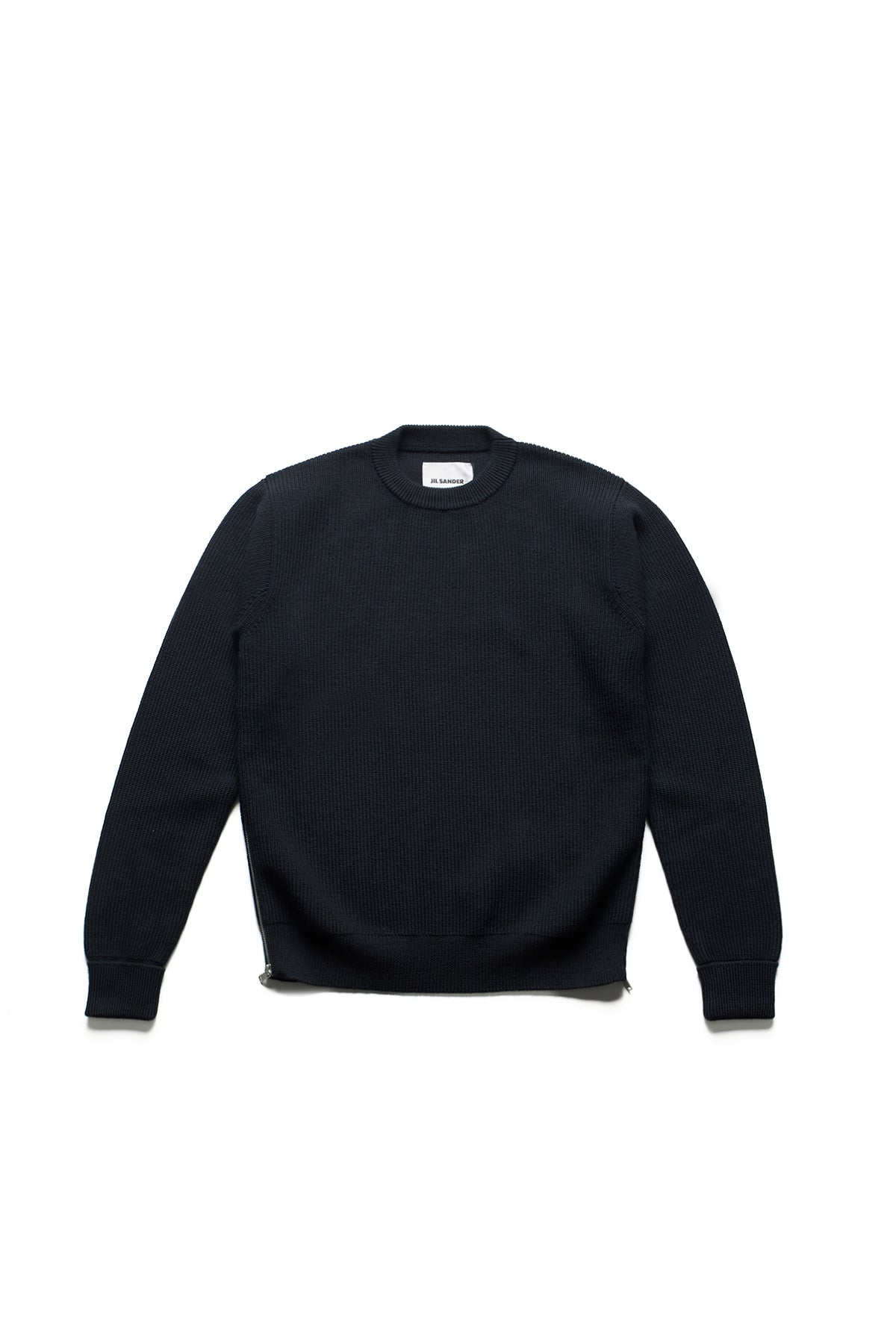 JIL SANDER+ SWEATER WITH SIDE ZIPS NAVY