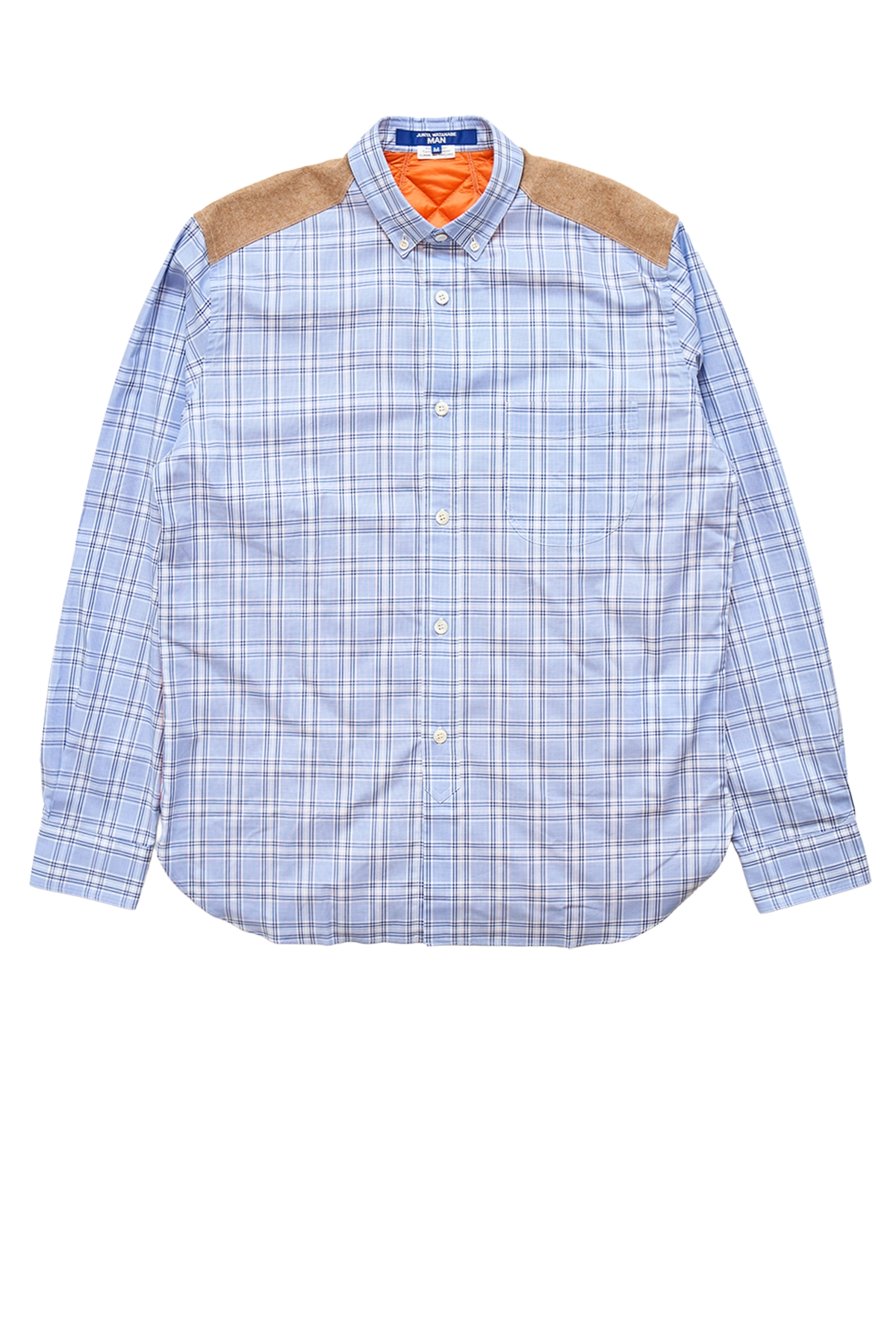 Junya Watanabe Man Check Shirt With Padded Back Blue