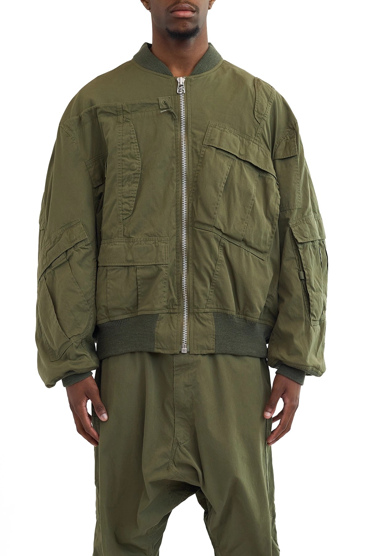 Eye Junya Watanabe Man Rebuild By Needles Multi Pocket Bomber Jacket Khaki