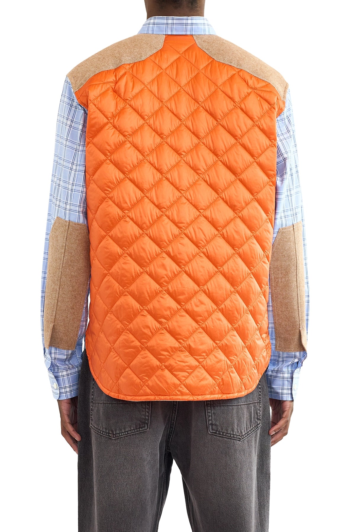 Junya Watanabe Man Check Shirt With Padded Back Blue