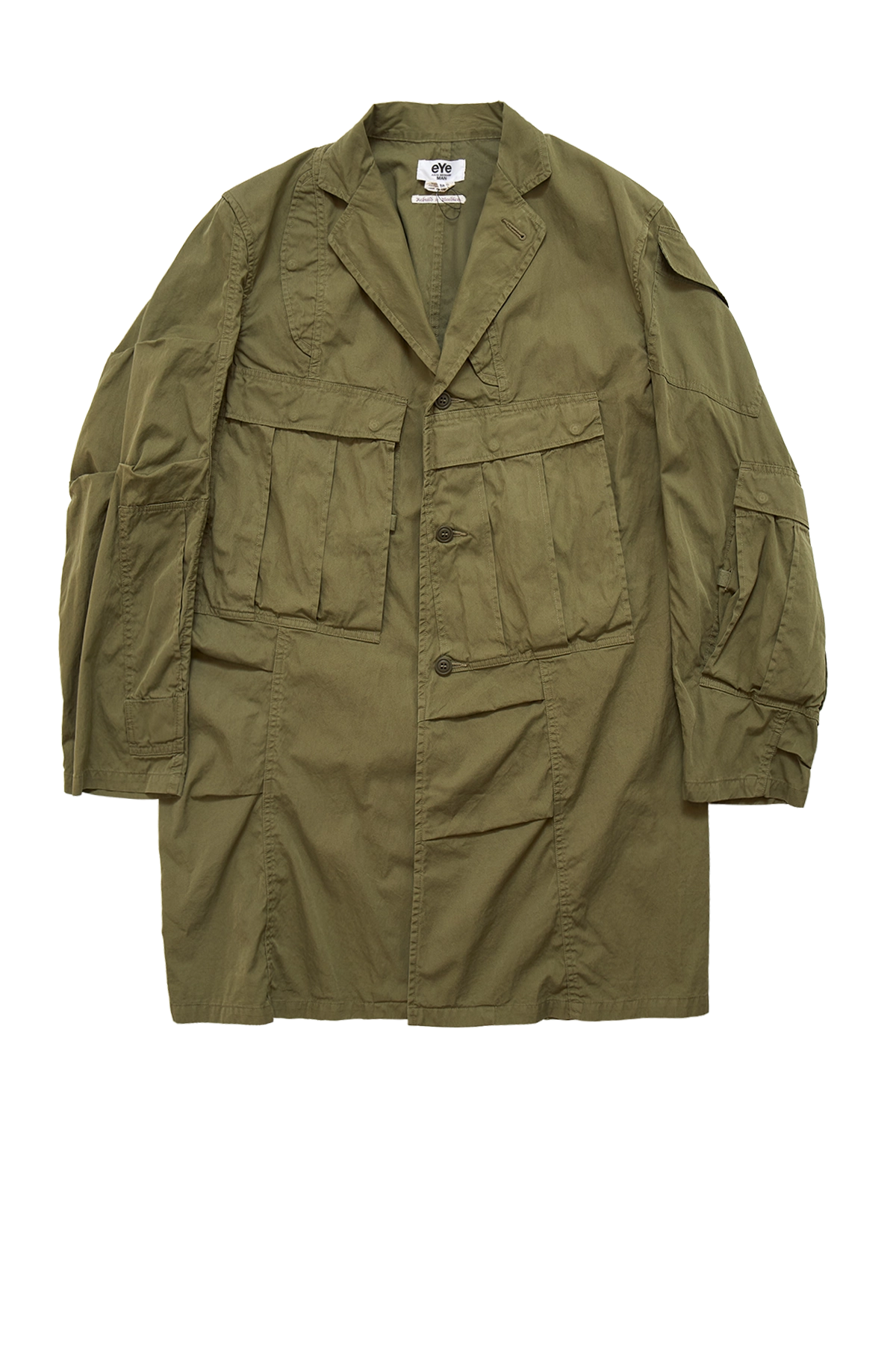 Eye Junya Watanabe Man Rebuild By Needles Multi Pocket Duster Coat Khaki 2