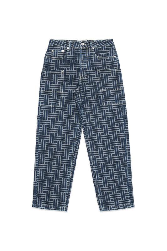 Kenzo Cargo Monkey Fit Jeans Weave Blue 9061