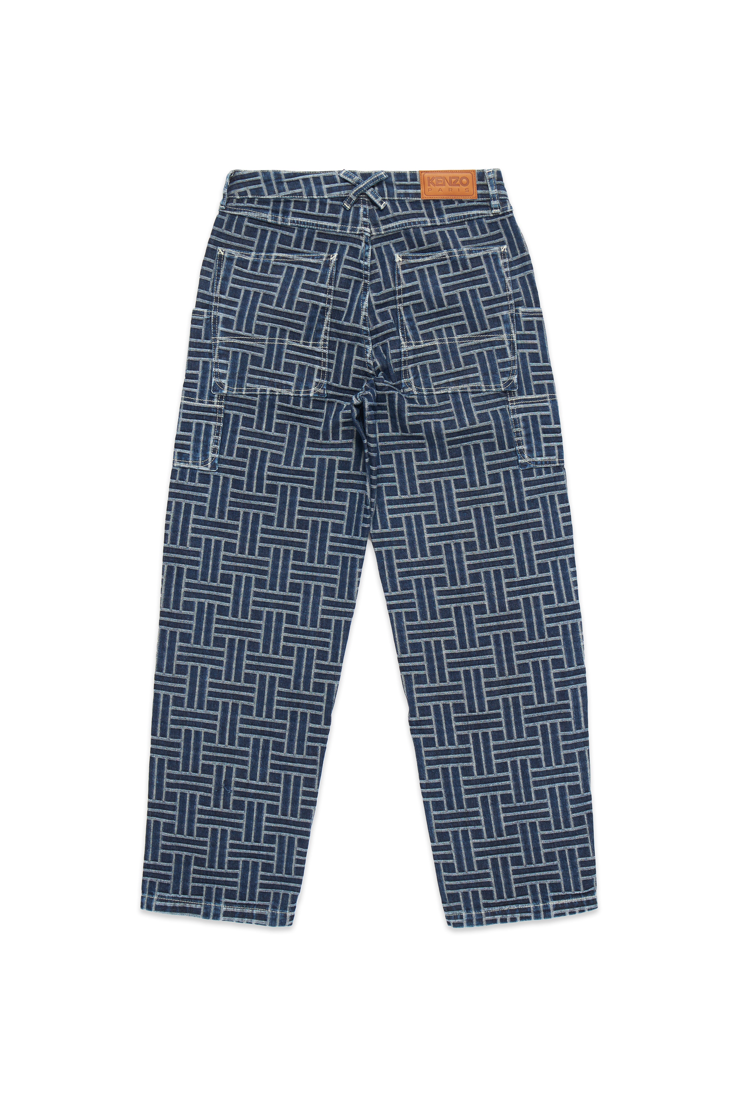 Kenzo Cargo Monkey Fit Jeans Weave Blue 9062