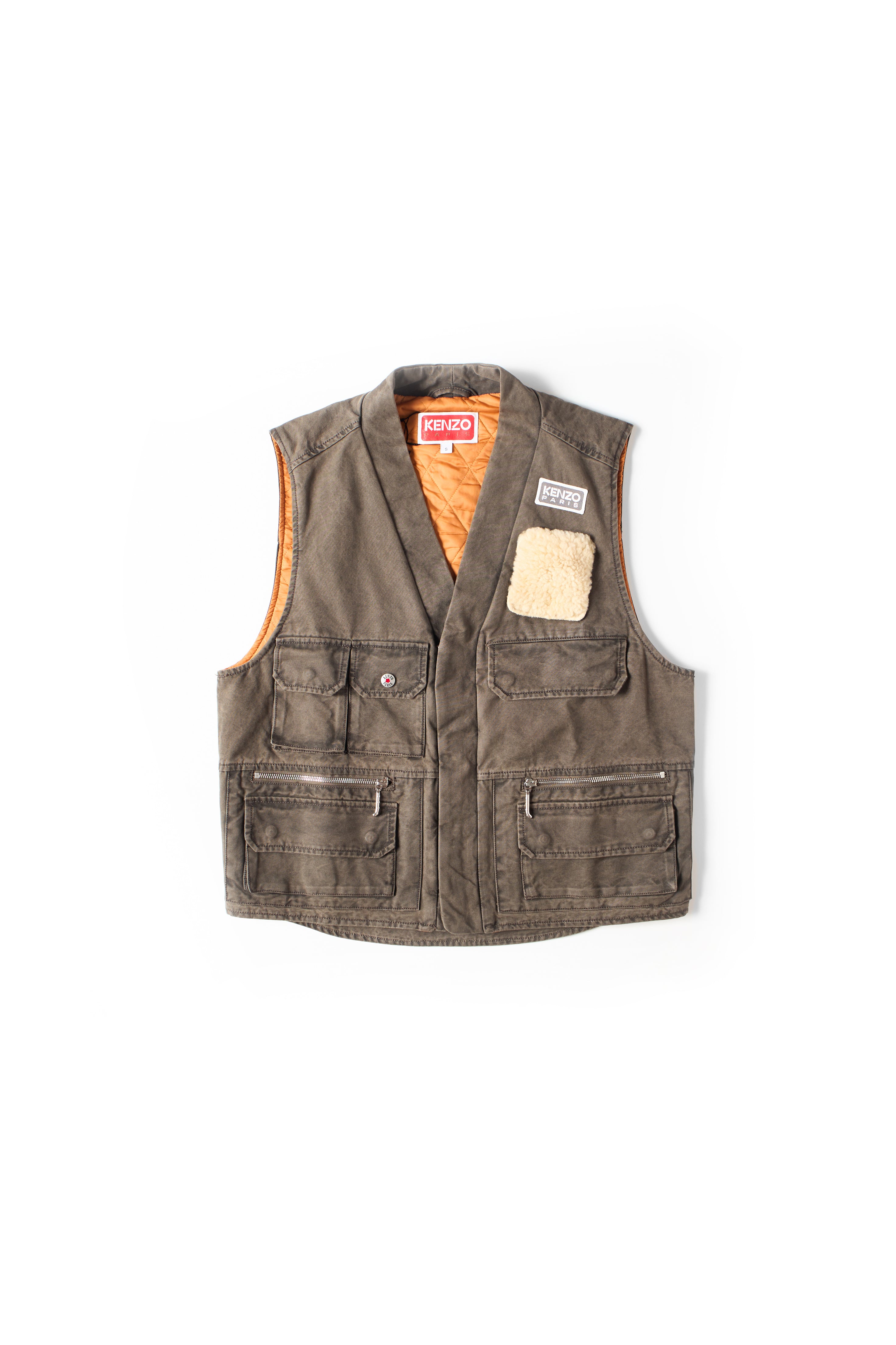 Kenzo Multipocket Gilet Vests Brown 9116