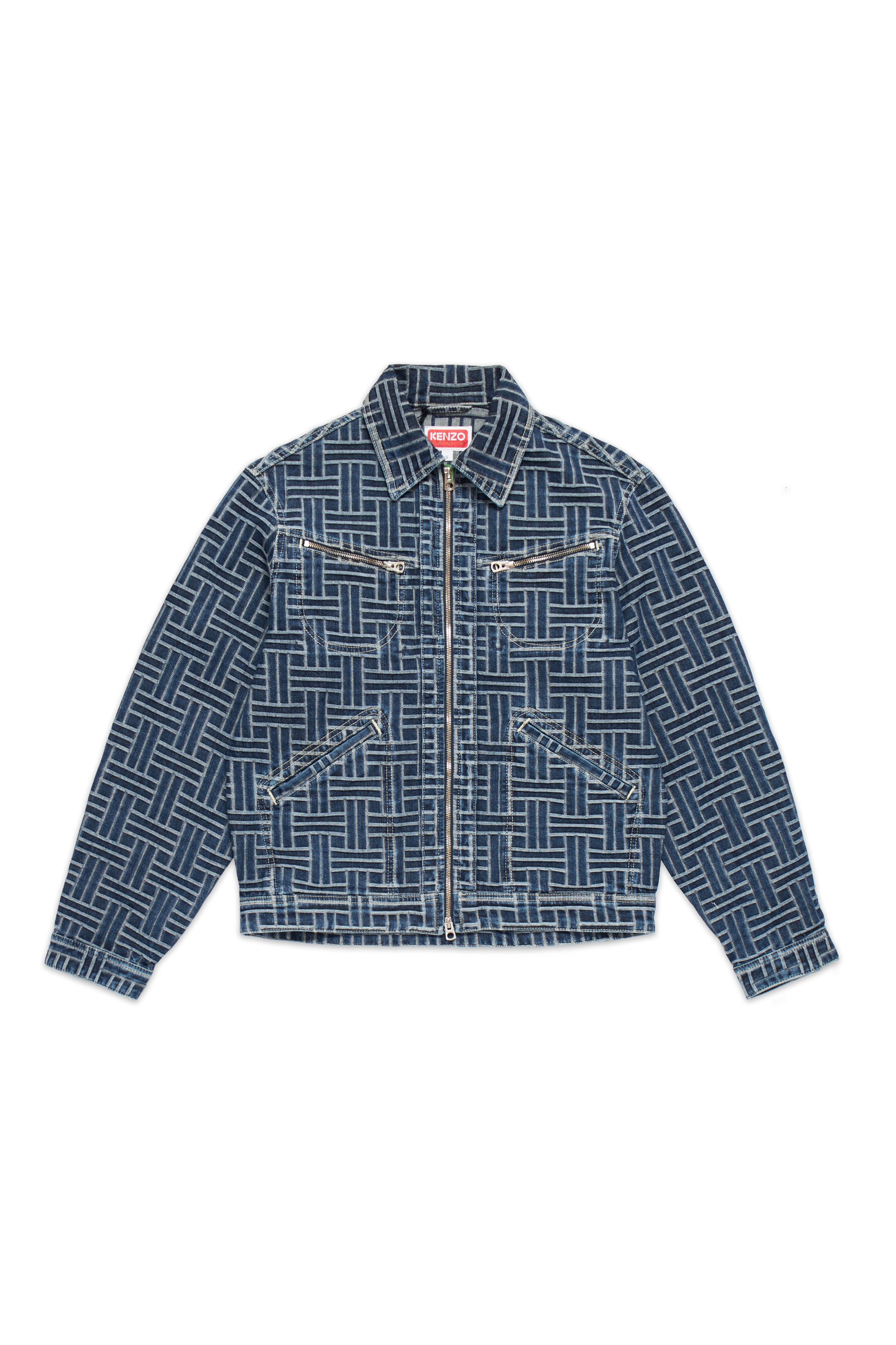 Kenzo Trucker Denim Jacket Weave Blue 9082