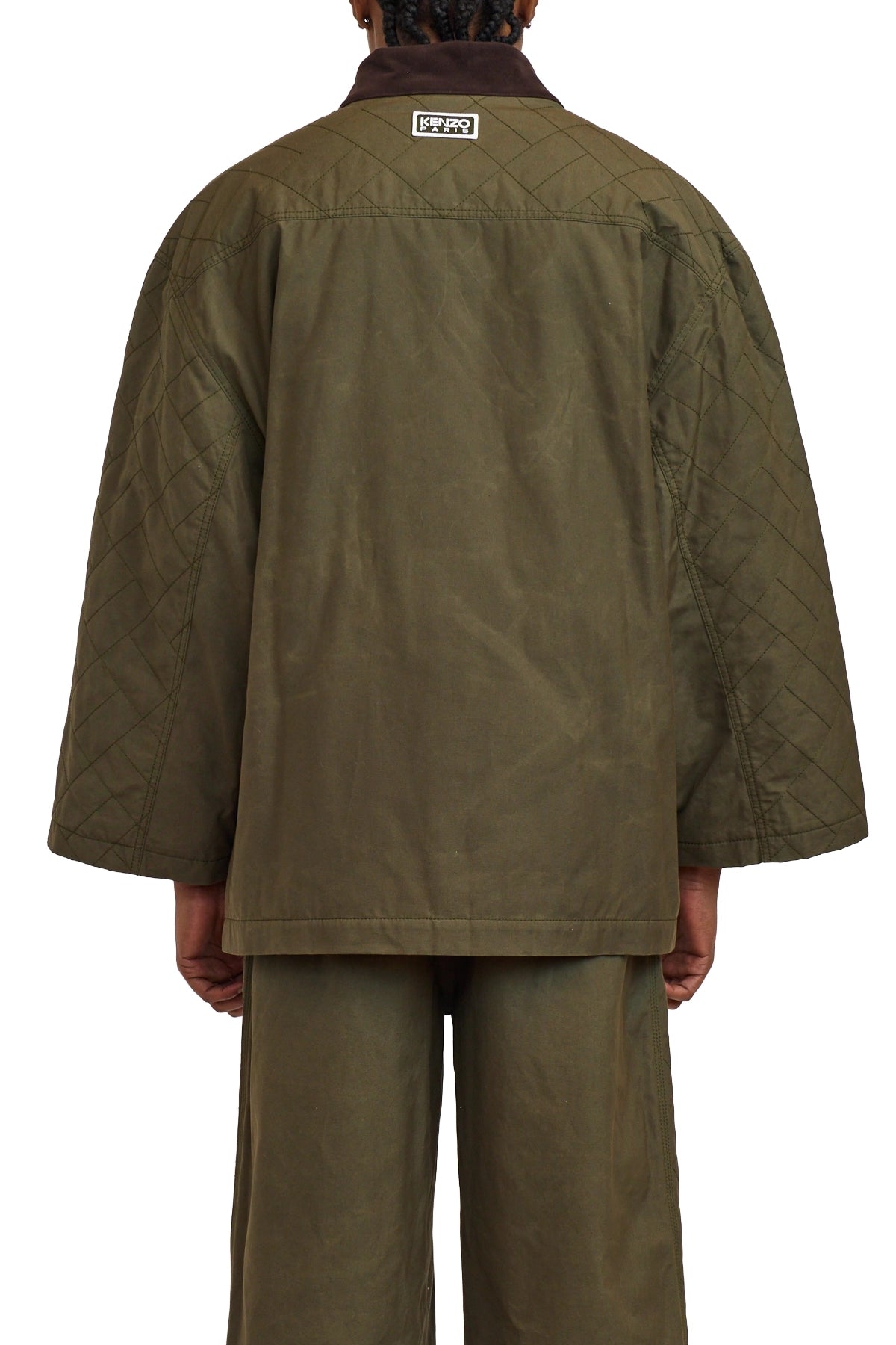 Kenzo Weave Kimono Coat Dark Khaki