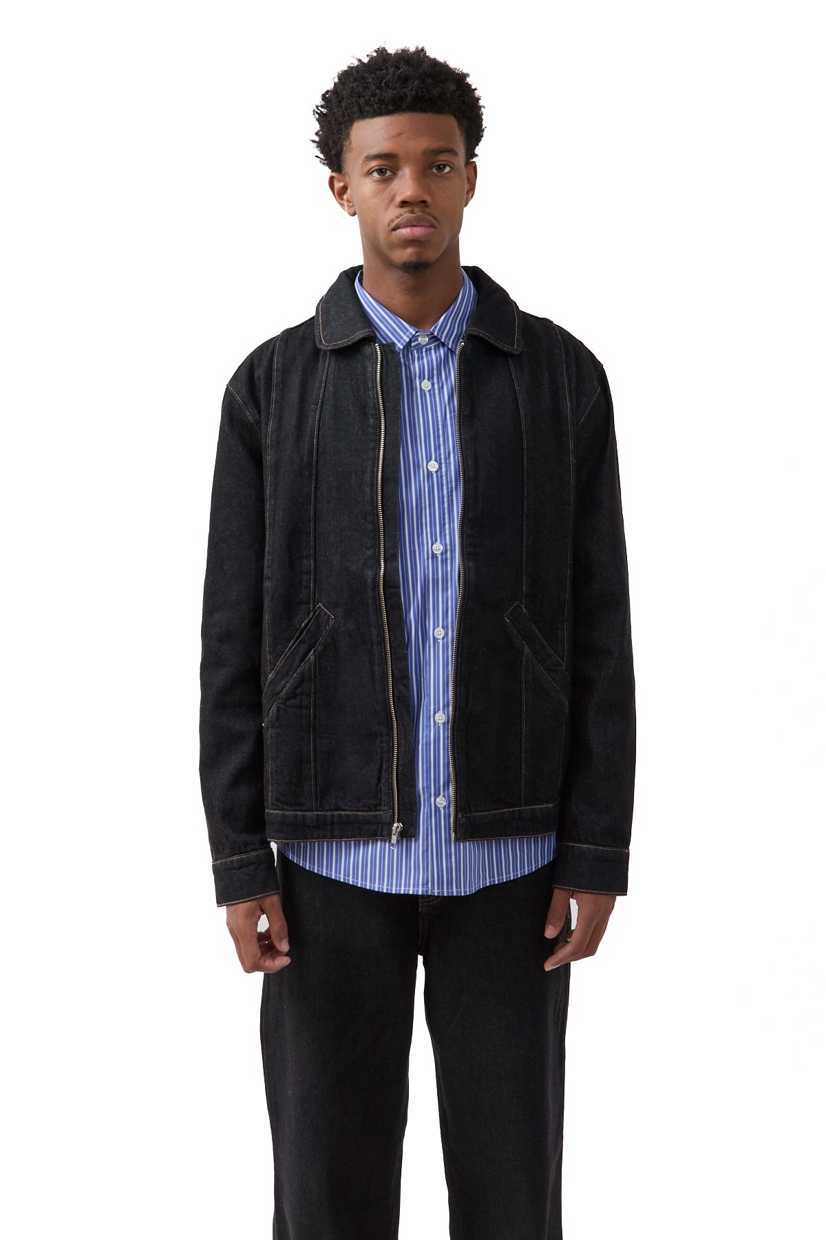 Krost Denim Combo Jacket Black – ESSXNYC