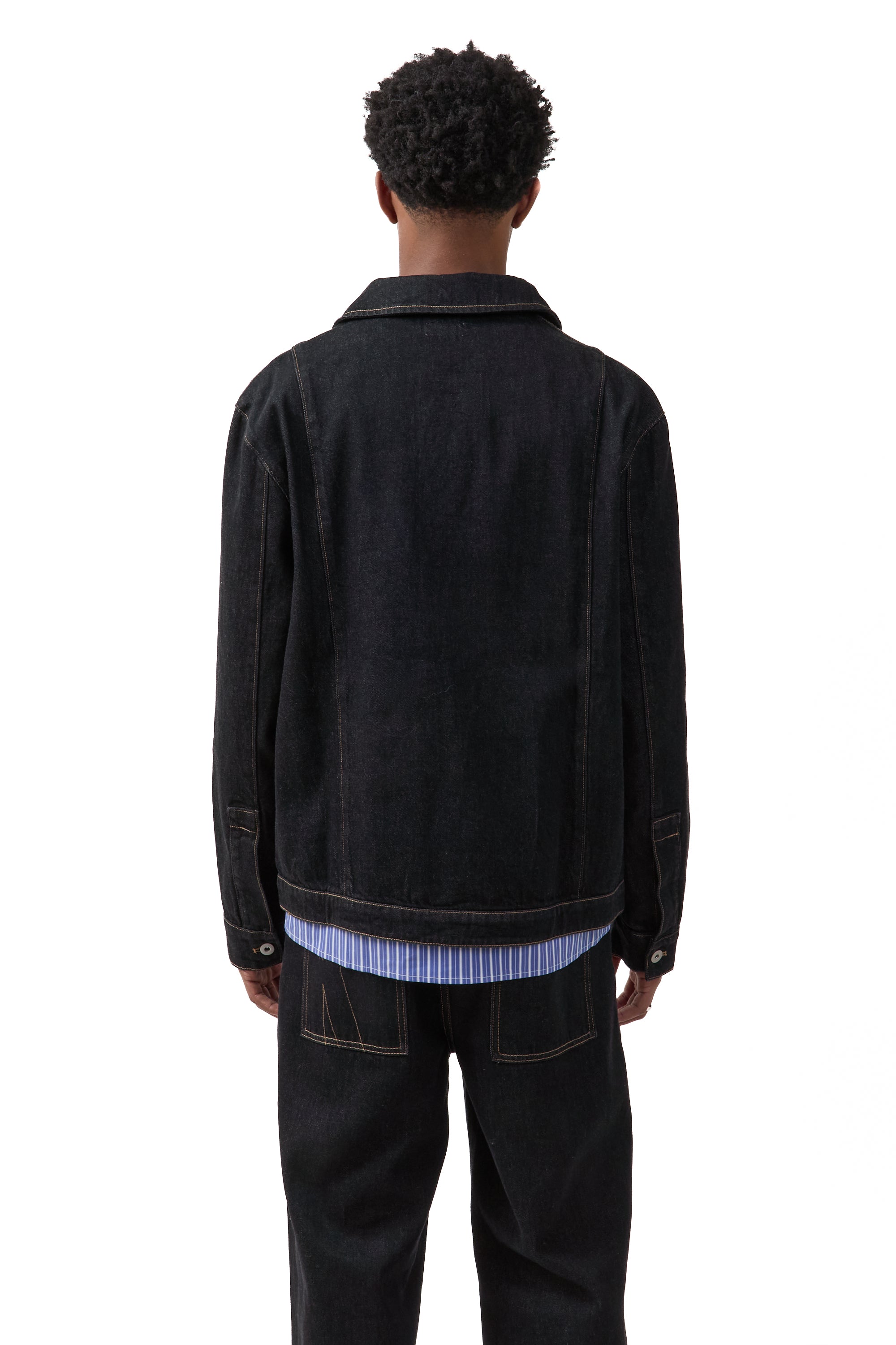 Krost Denim Combo Jacket Black – ESSXNYC