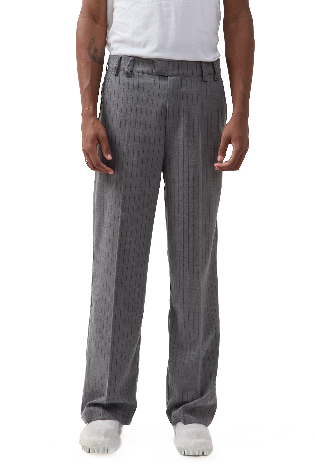 Krost Herringbone Pleated Trousers Nimbus Cloud