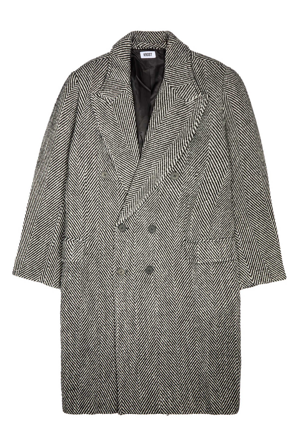 Krost Elliot Wool Overcoat Black