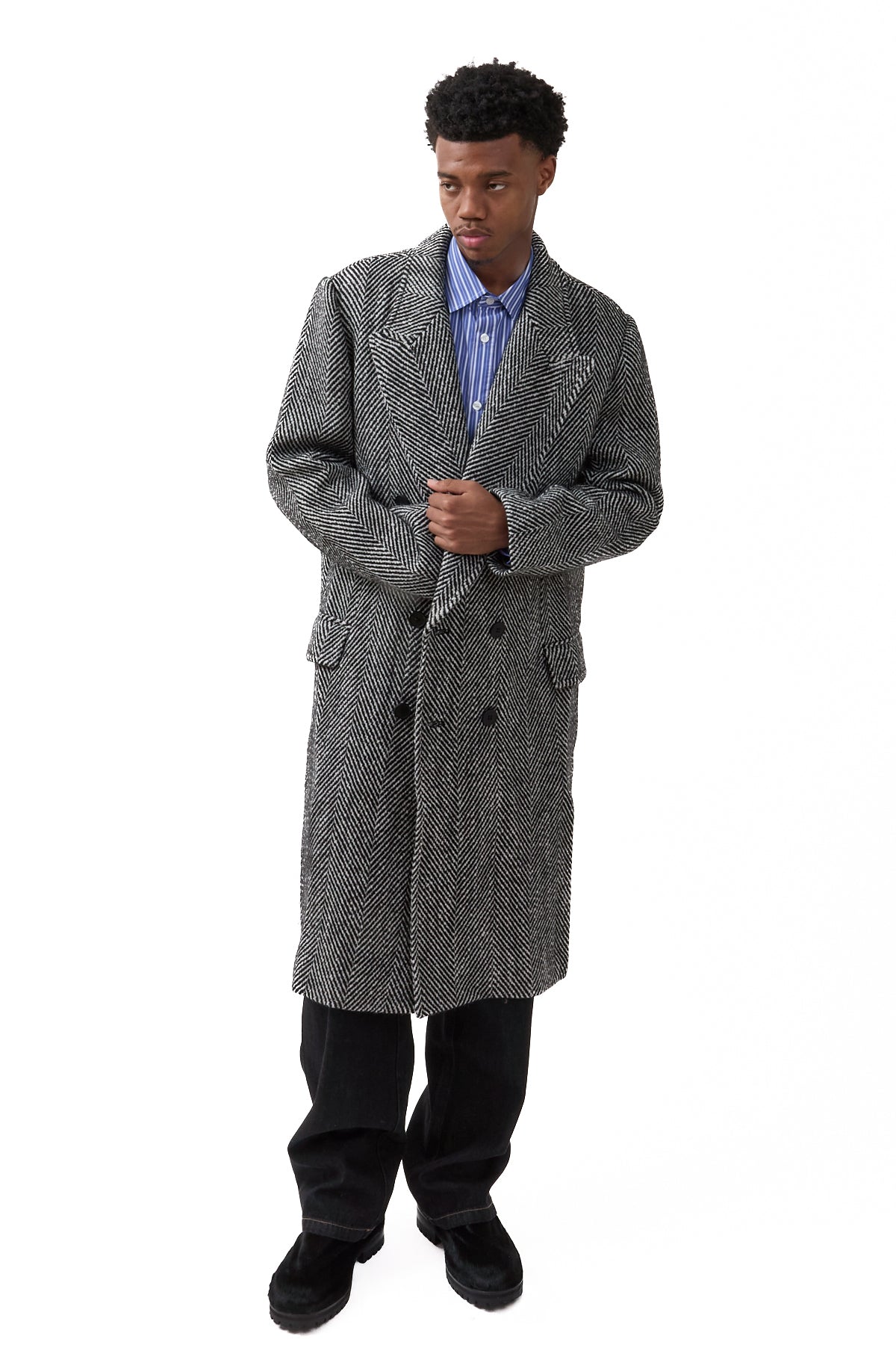 Krost Elliot Wool Overcoat Black