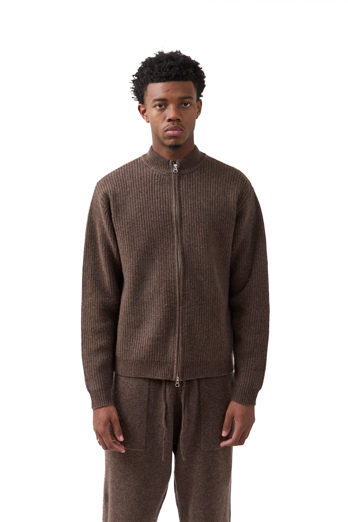 Krost Liv Wool Zip Cardigan Espresso