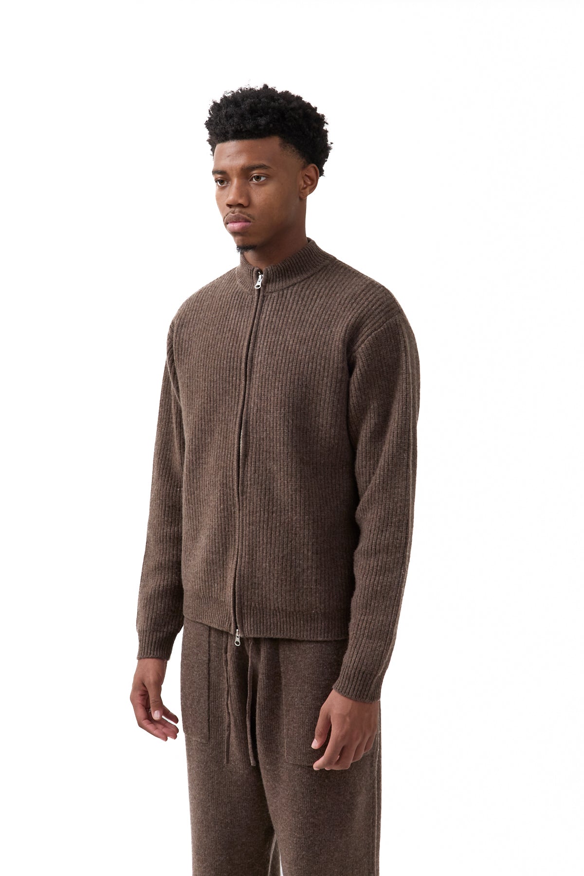 Krost Liv Wool Zip Cardigan Espresso – ESSXNYC