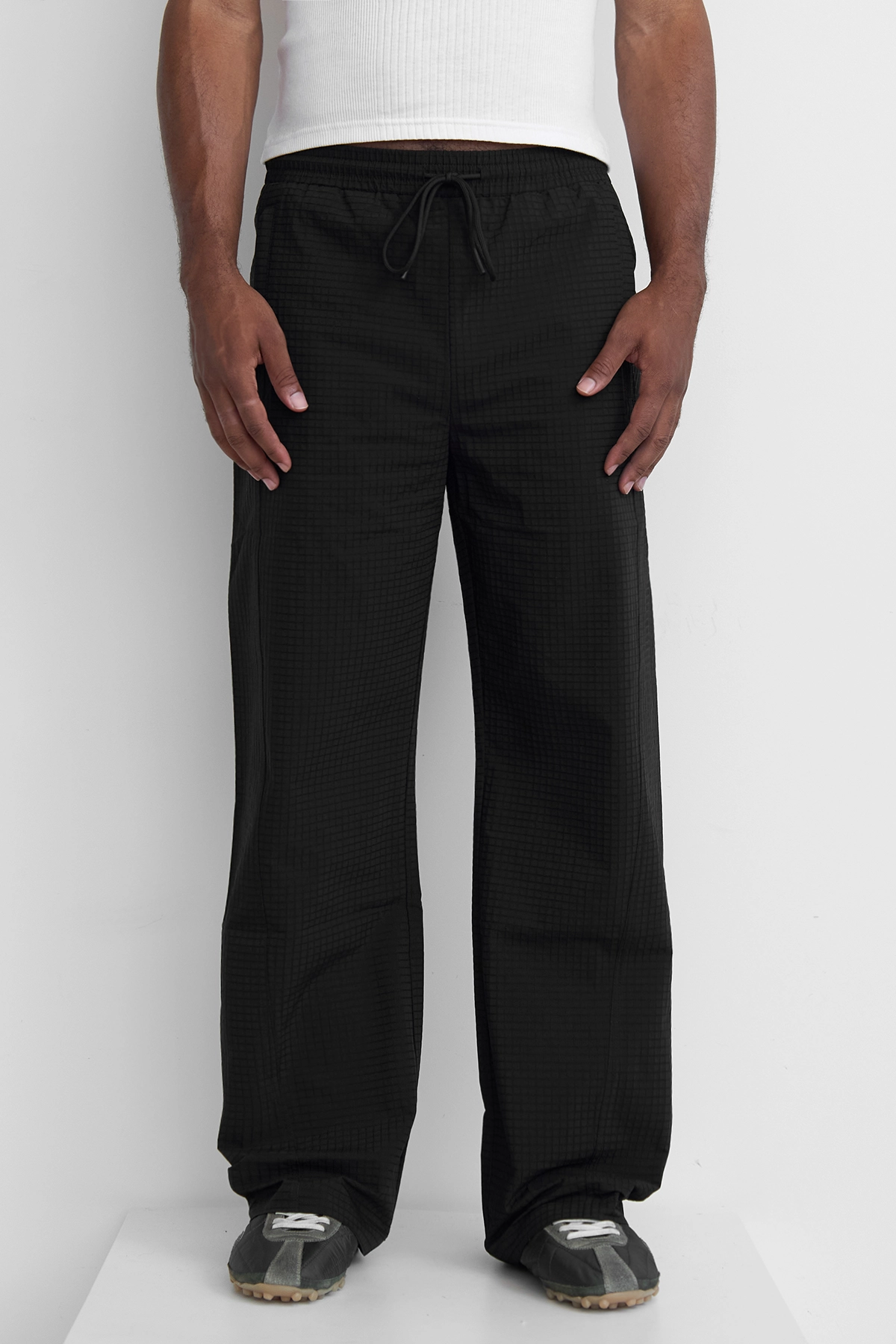Krost Seamed Nylon Track Pant Black Front