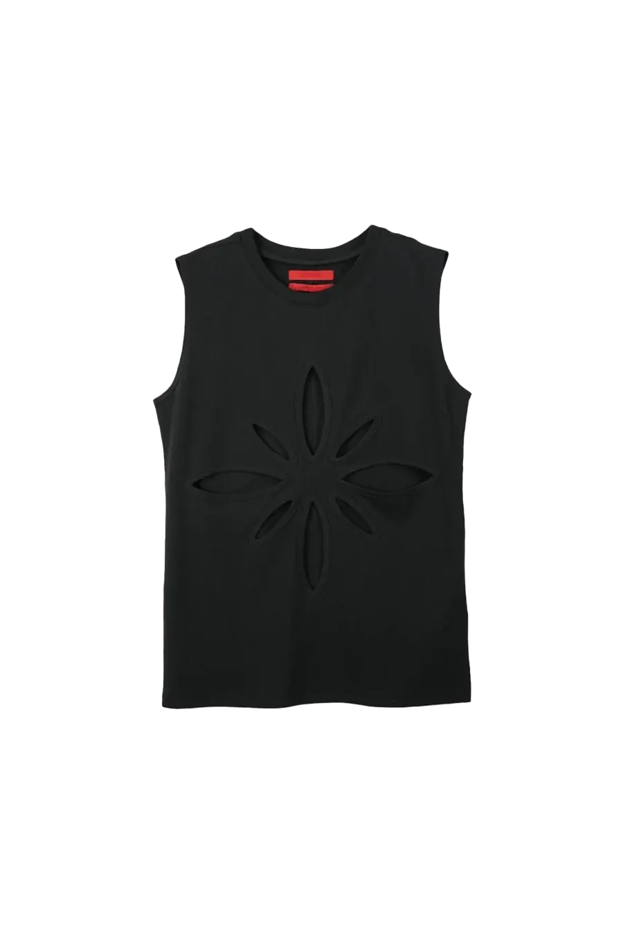 Kusikohc Origami Cut-Out Sleeveless Top Black