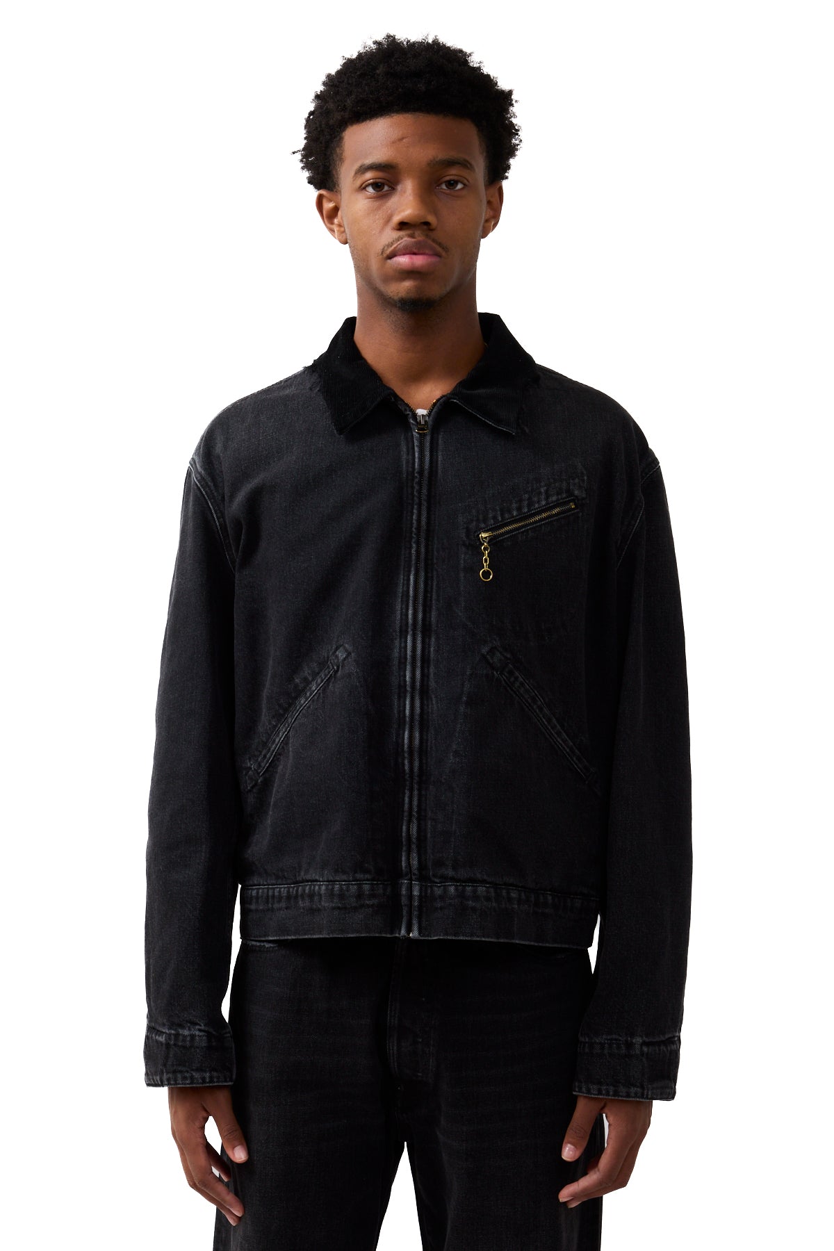 Maison Margiela Zip Up Denim Jacket Washed Black