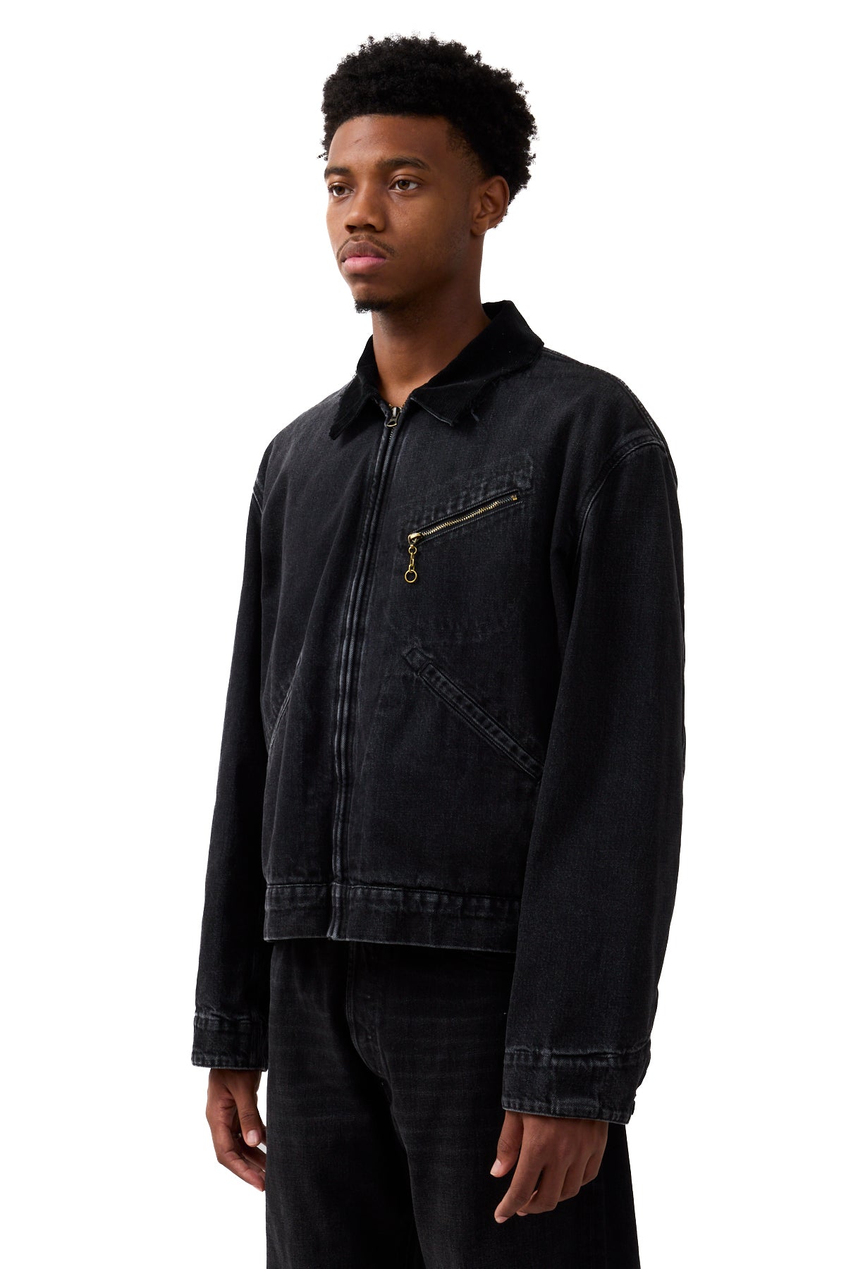 Maison Margiela Zip Up Denim Jacket Washed Black