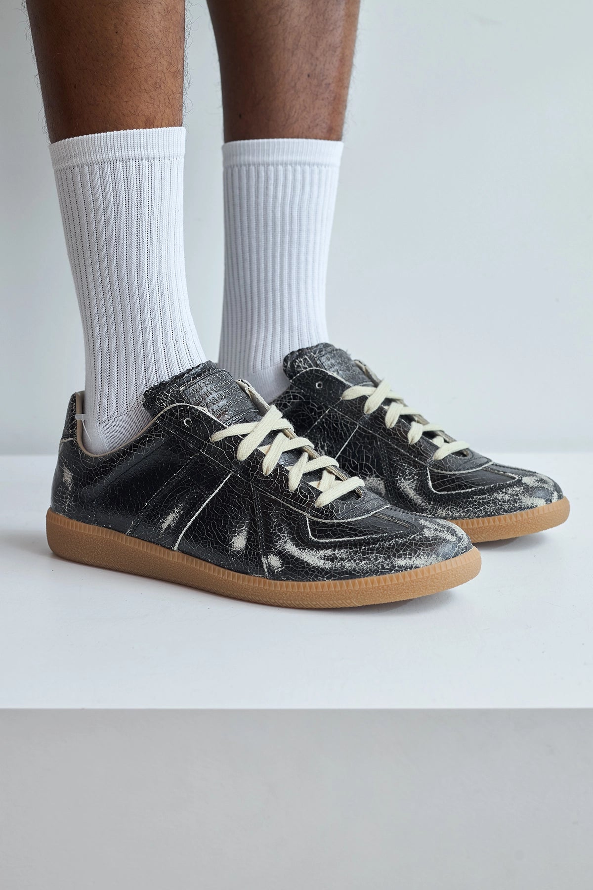 Maison Margiela Cracked Leather Replica Low Top Sneaker Detail