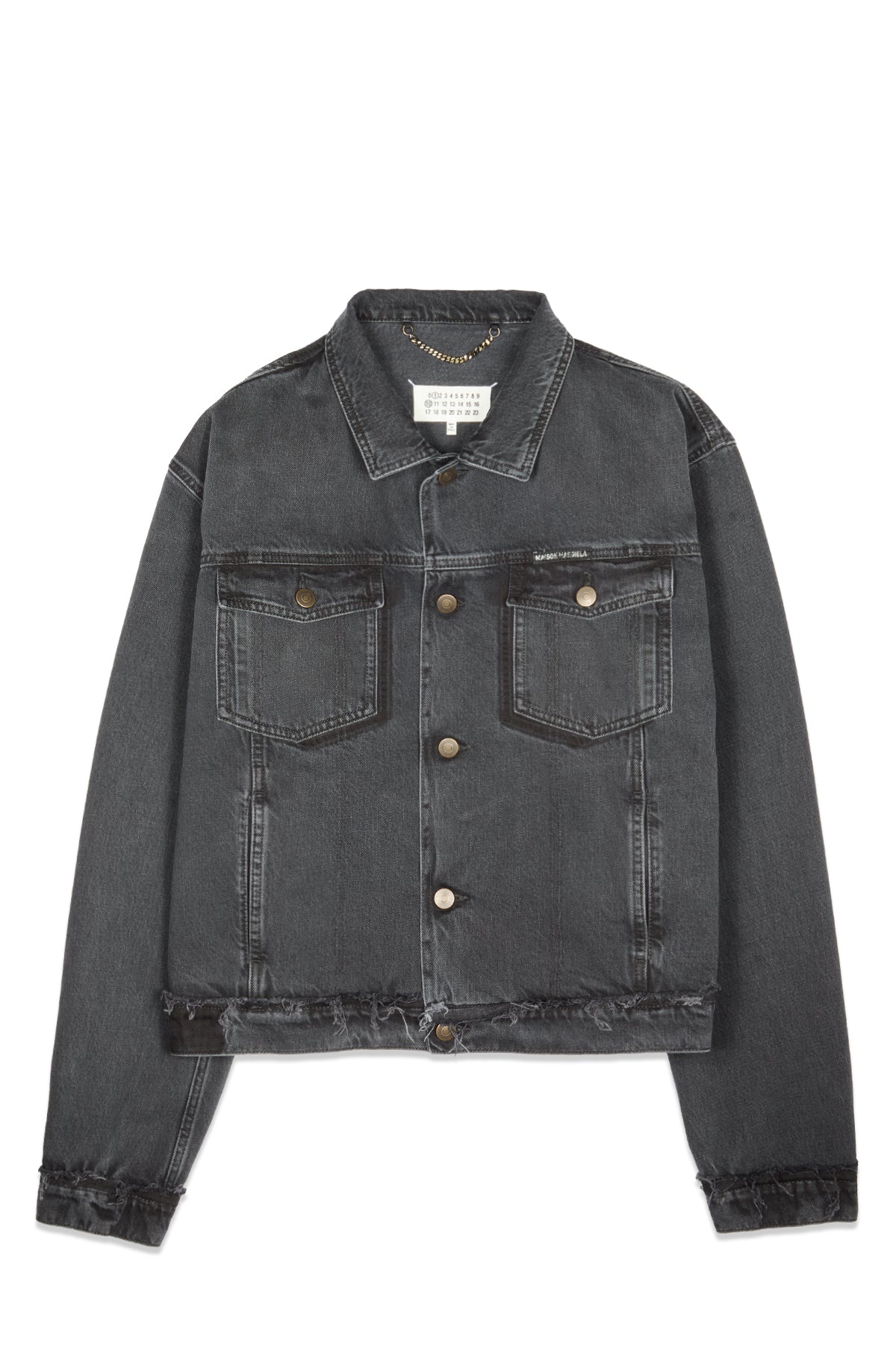 Margiela Washed Denim Jacket With Logo Washed Black