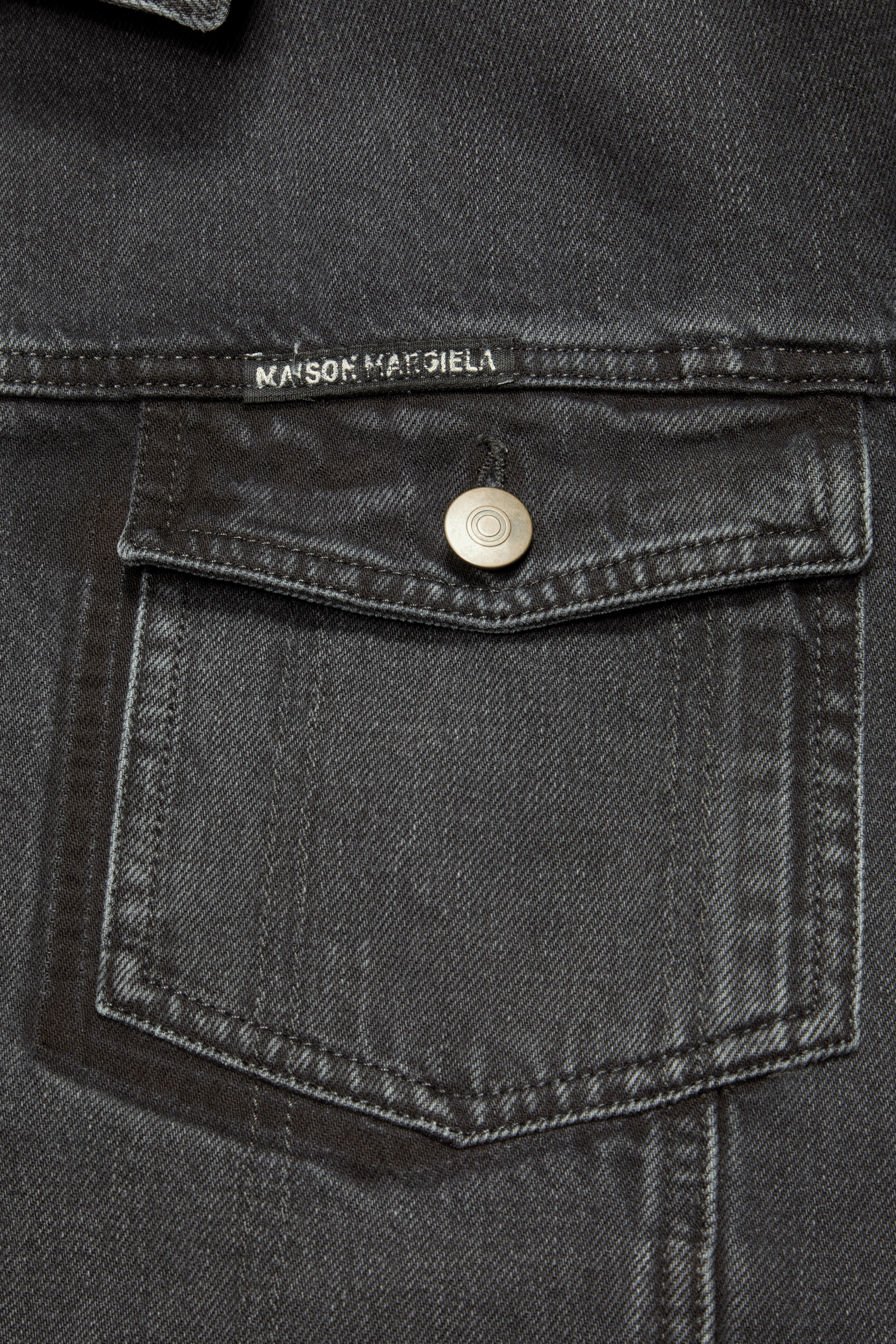 Margiela Washed Denim Jacket With Logo Washed Black