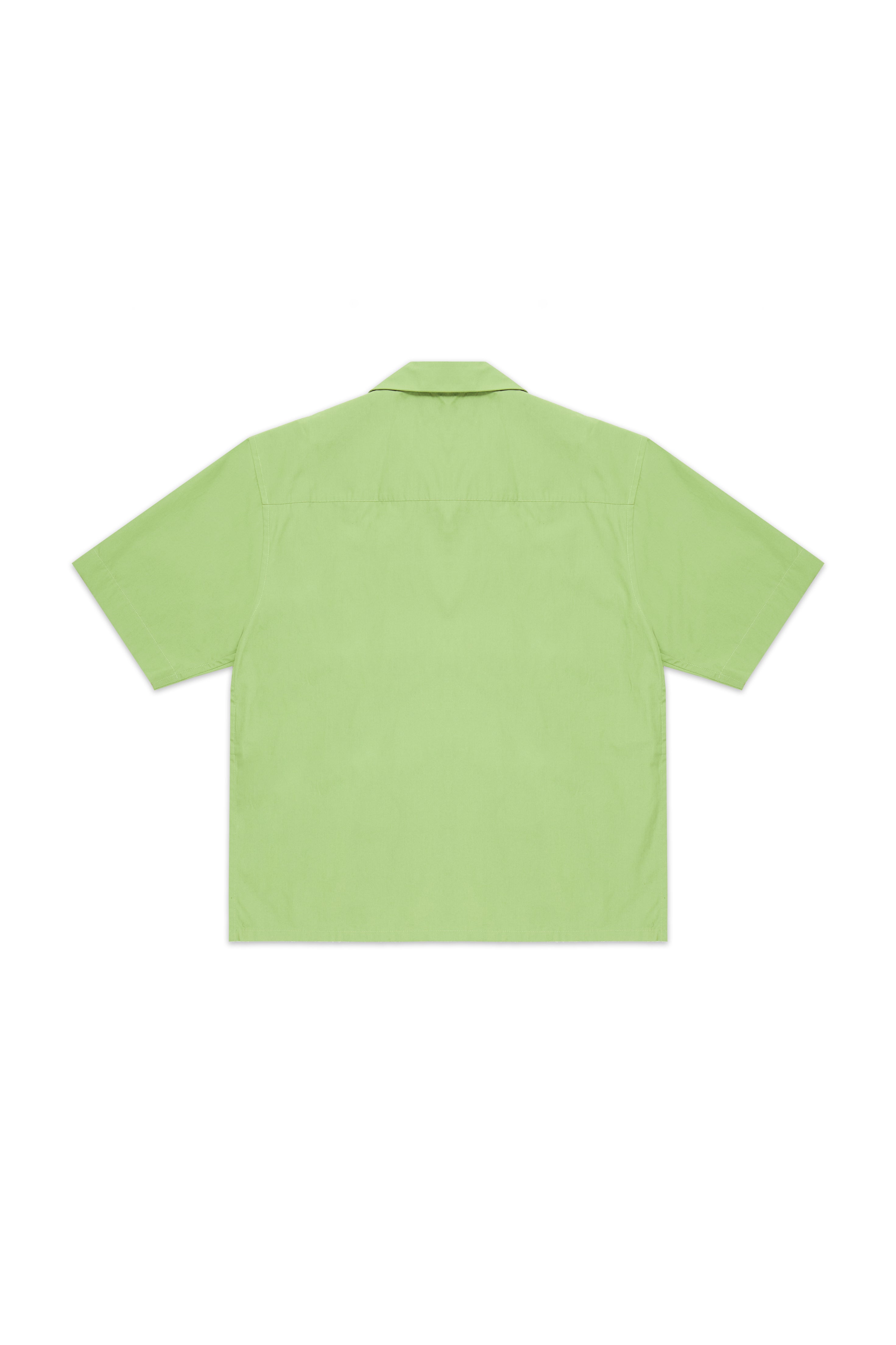 Marni Poplin Short Sleeve Shirt With Logo Green 10568