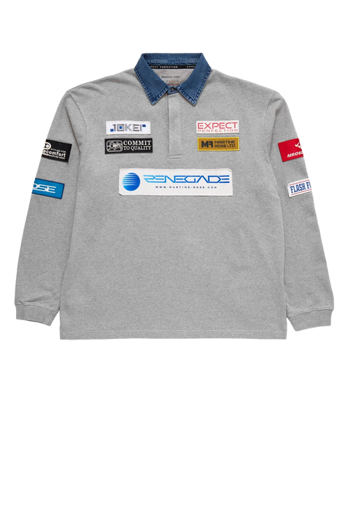 トップス martine rose 25ss logo polo Martine Rose logo-print Polo Shirt | Green | FARFETCH