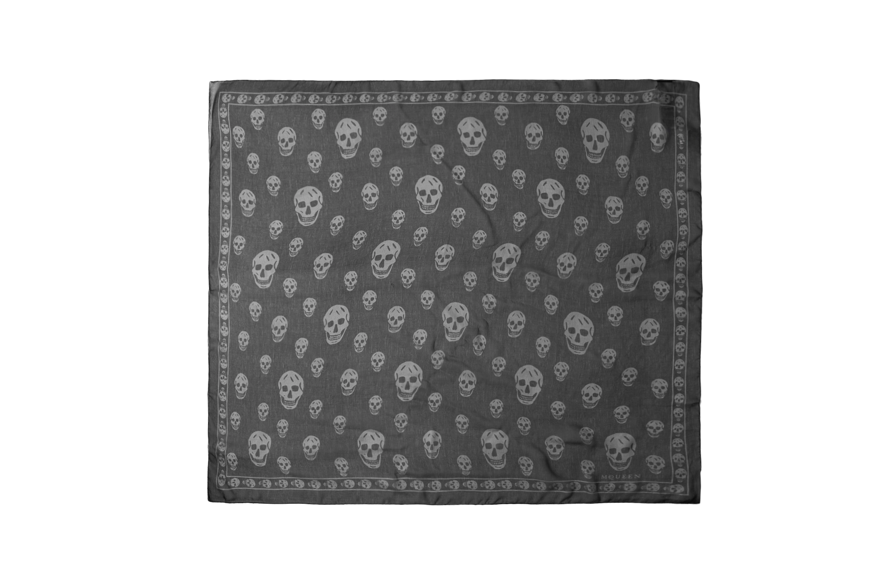 MCQUEEN SKULL SILK SCARF AT ESSX 1