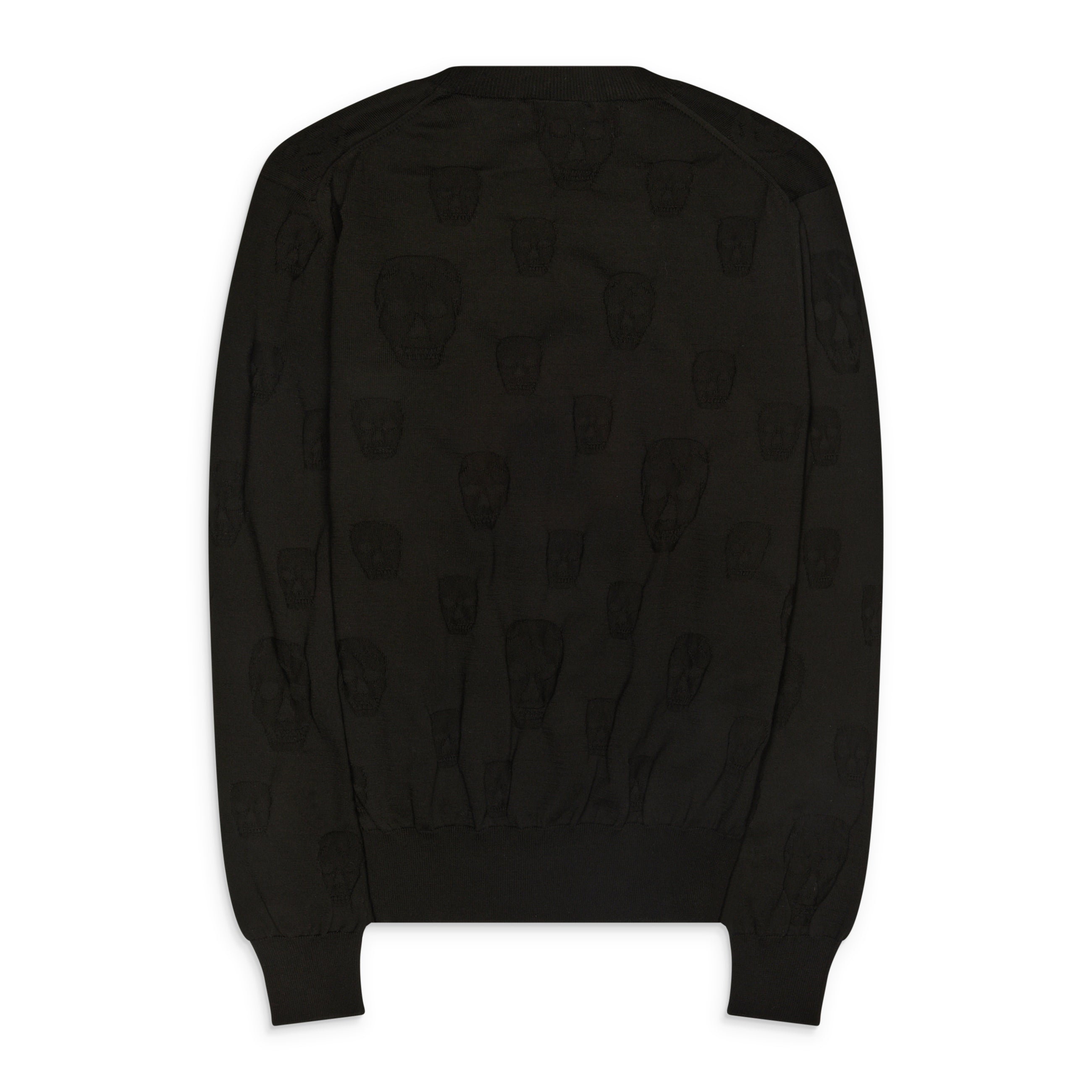 McQueen All Over Skulls Crewneck Sweater Black