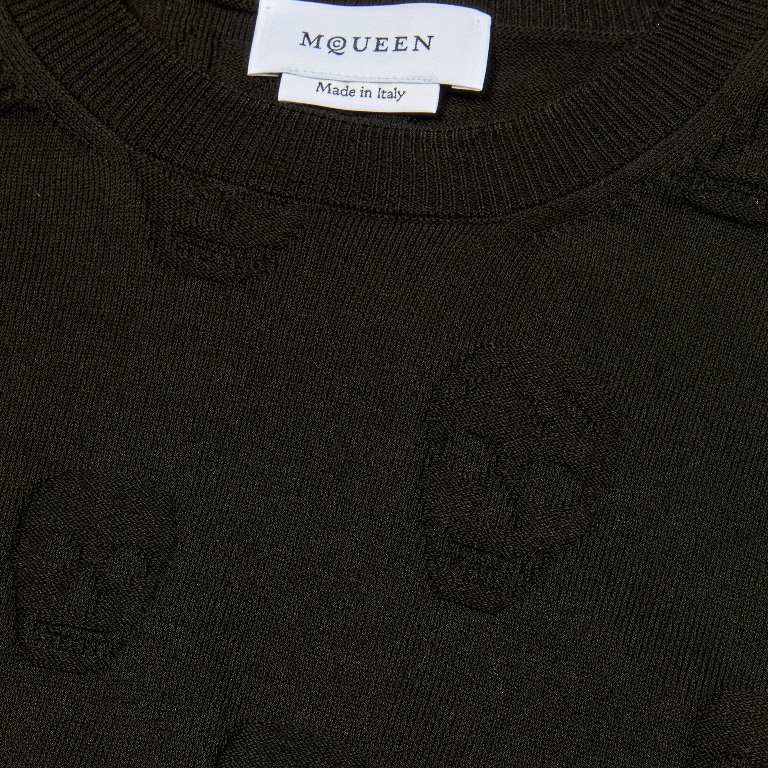 McQueen All Over Skulls Crewneck Sweater Black