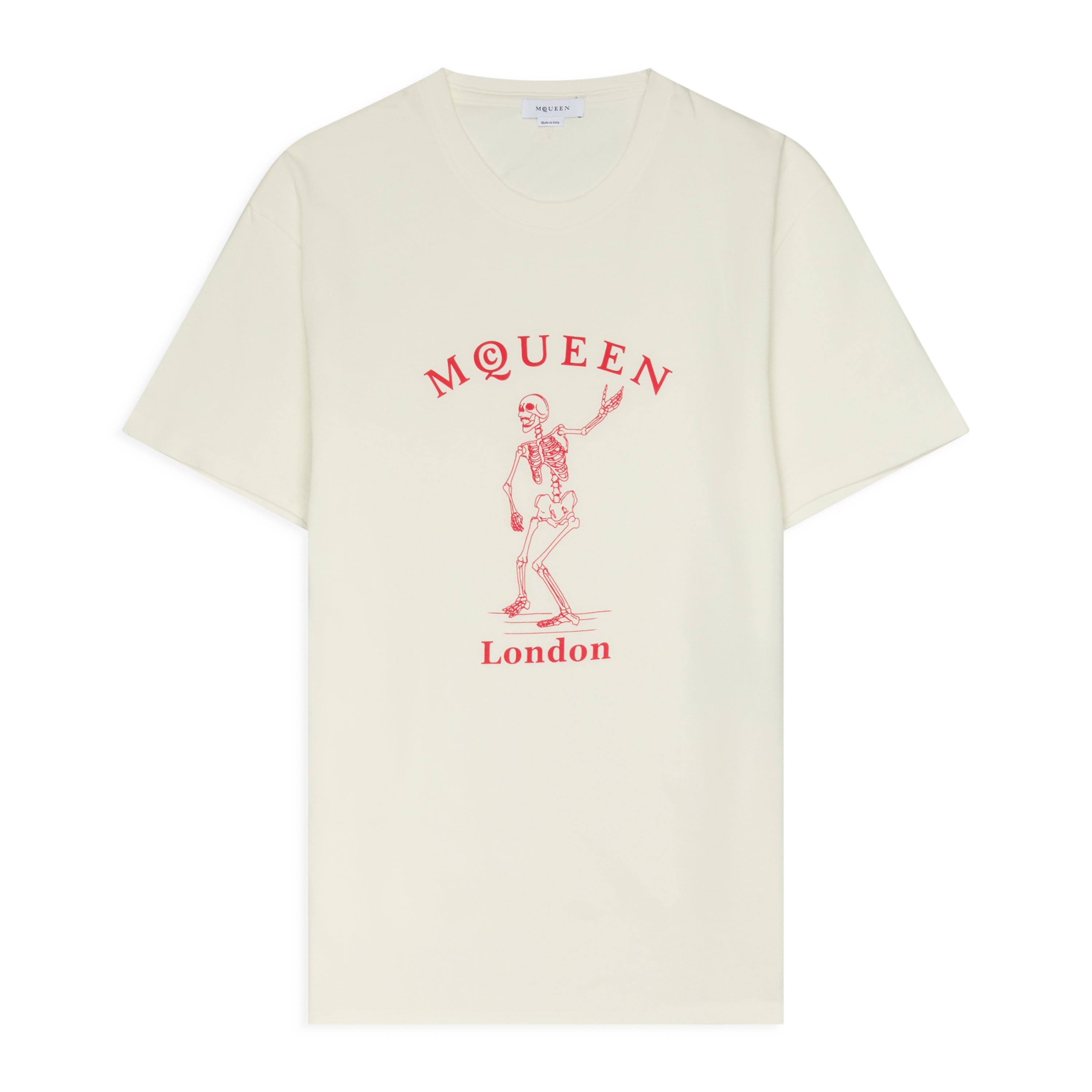 McQueen Dancing Skeleton T-Shirt White/Red – ESSXNYC