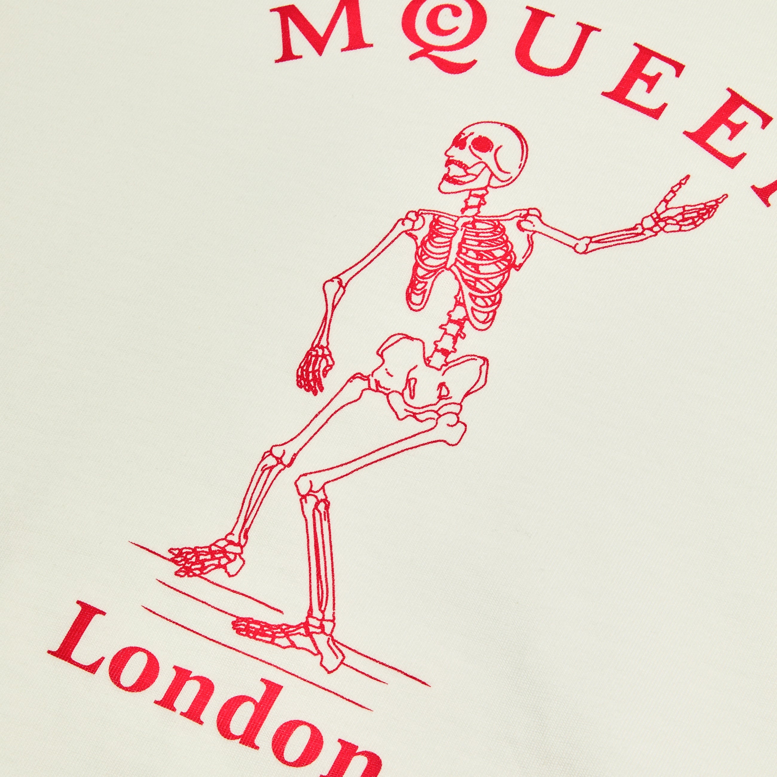 McQueen Dancing Skeleton T-Shirt White/Red