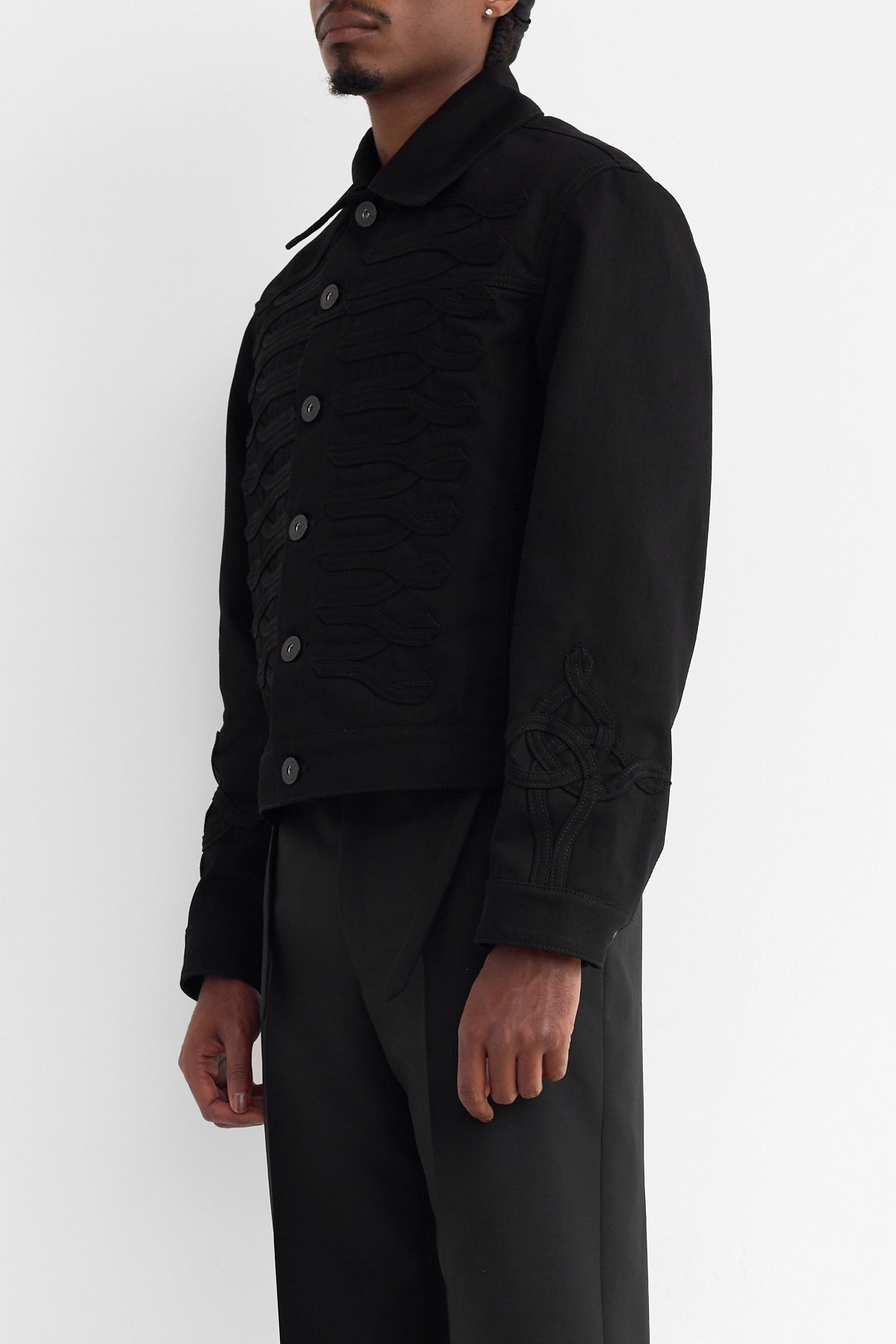 McQueen Military Denim Jacket Black 4