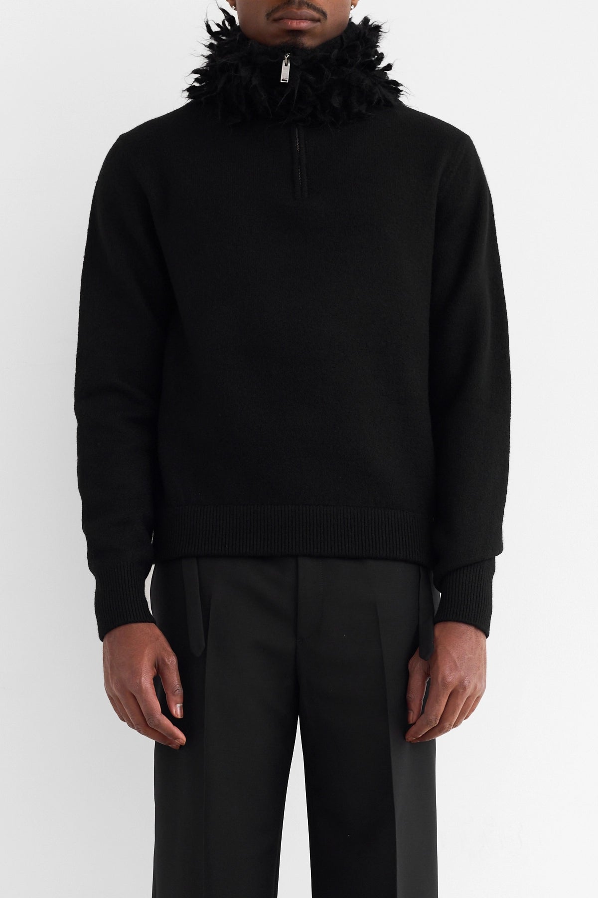 McQueen Mohair Fringes Sweater Black 3