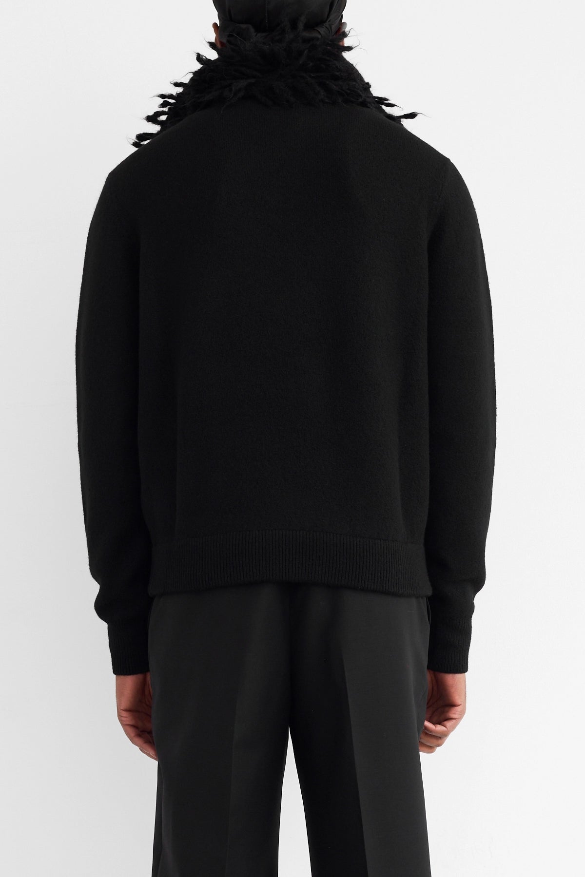 McQueen Mohair Fringes Sweater Black 5
