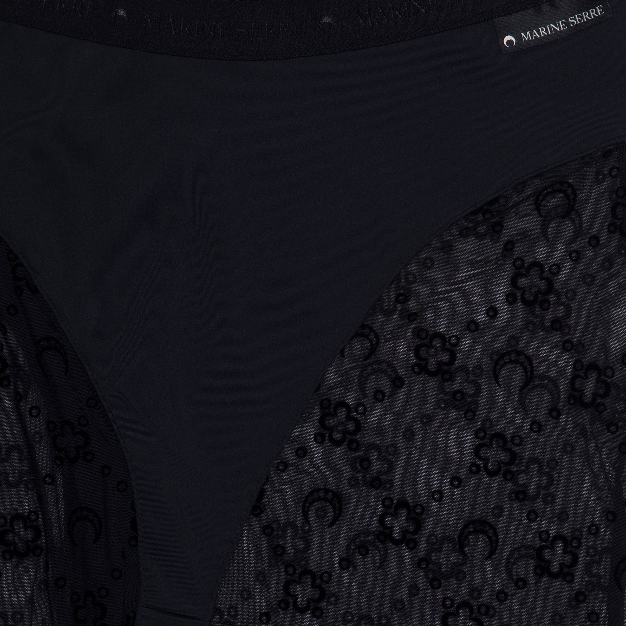 Marine Serre Moonogram Mesh Flock Capri Black - detail