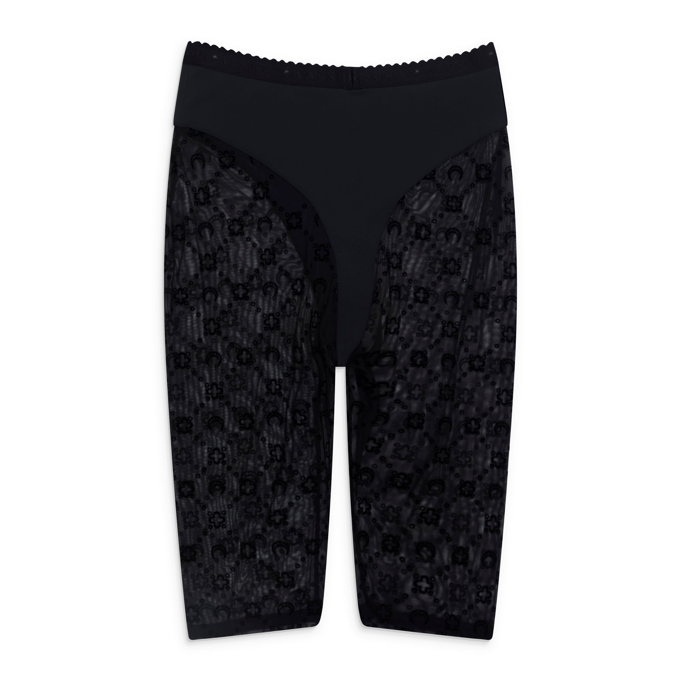 Marine Serre Moonogram Mesh Flock Capri Black - front