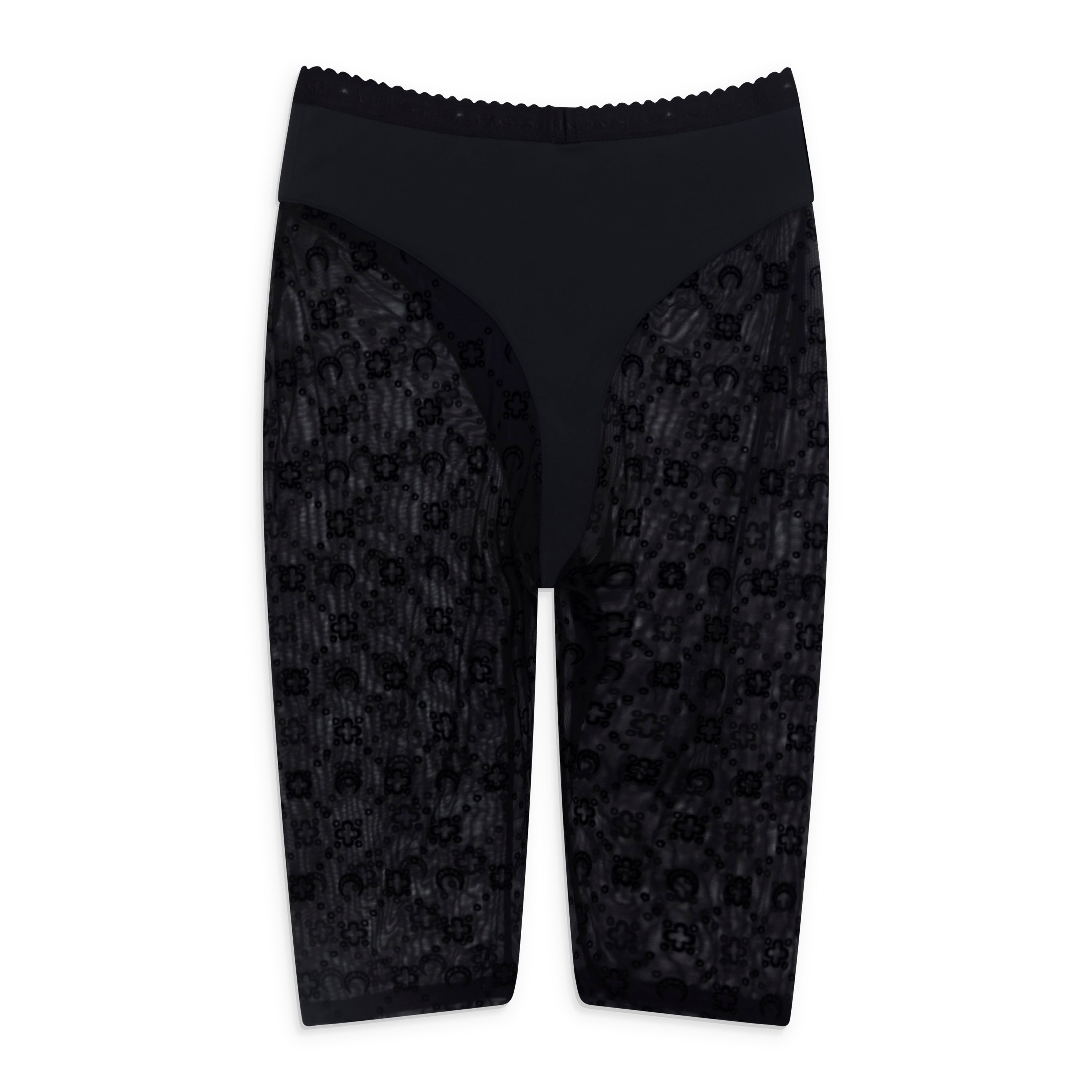 Marine Serre Moonogram Mesh Flock Capri Black - front