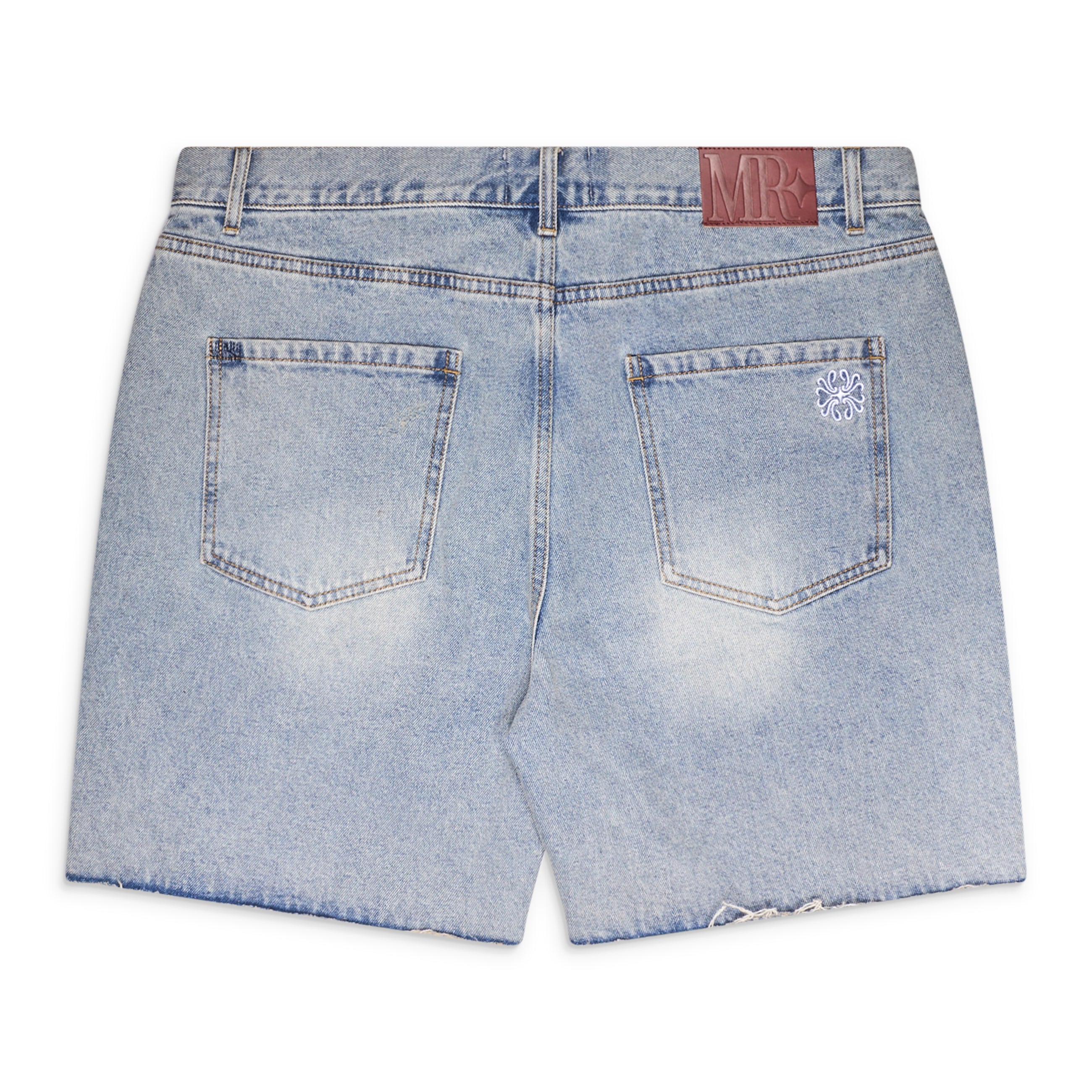 Midnight Rodeo Distressed Denim Shorts Blue