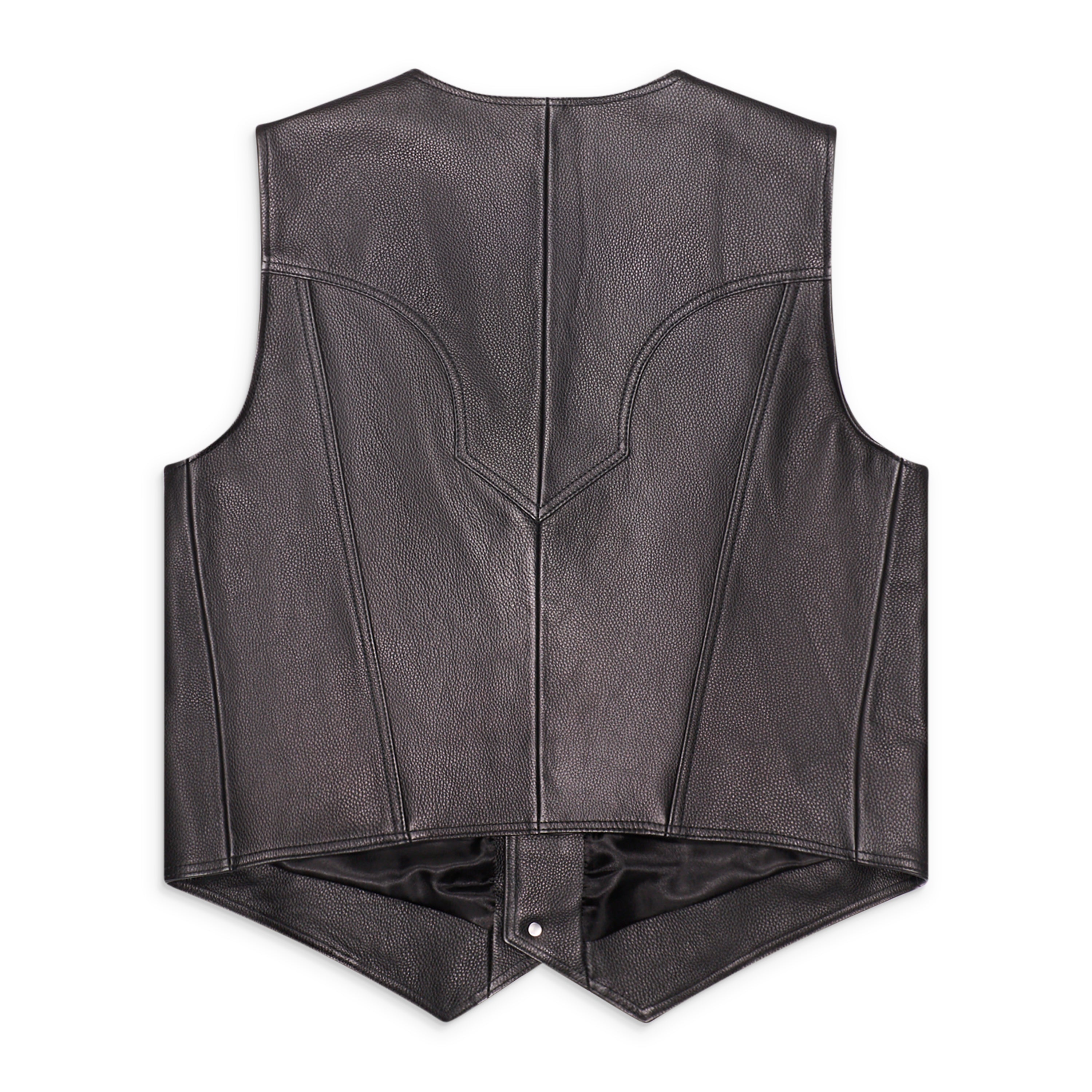 Midnight Rodeo Leather Vest Black – ESSXNYC