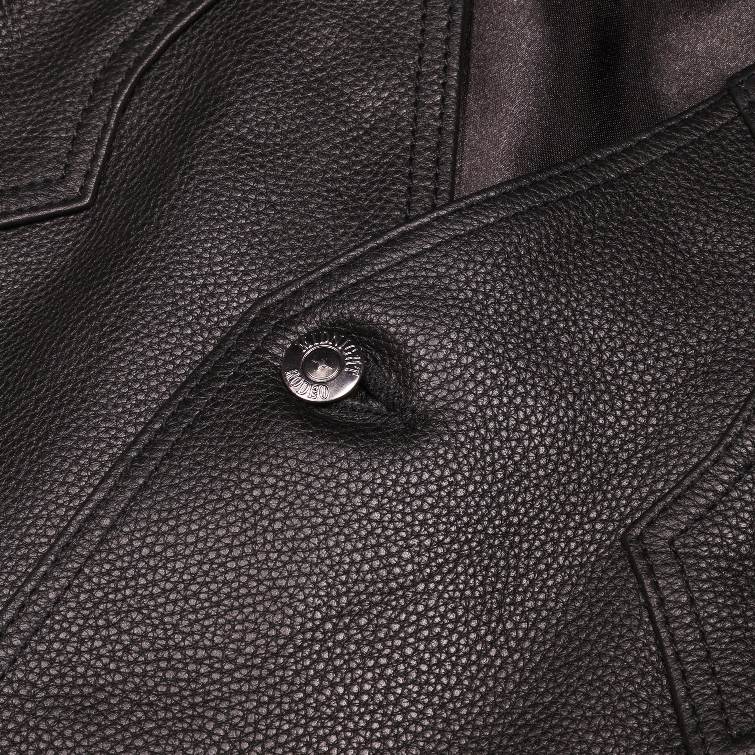 Midnight Rodeo Leather Vest Black – ESSXNYC