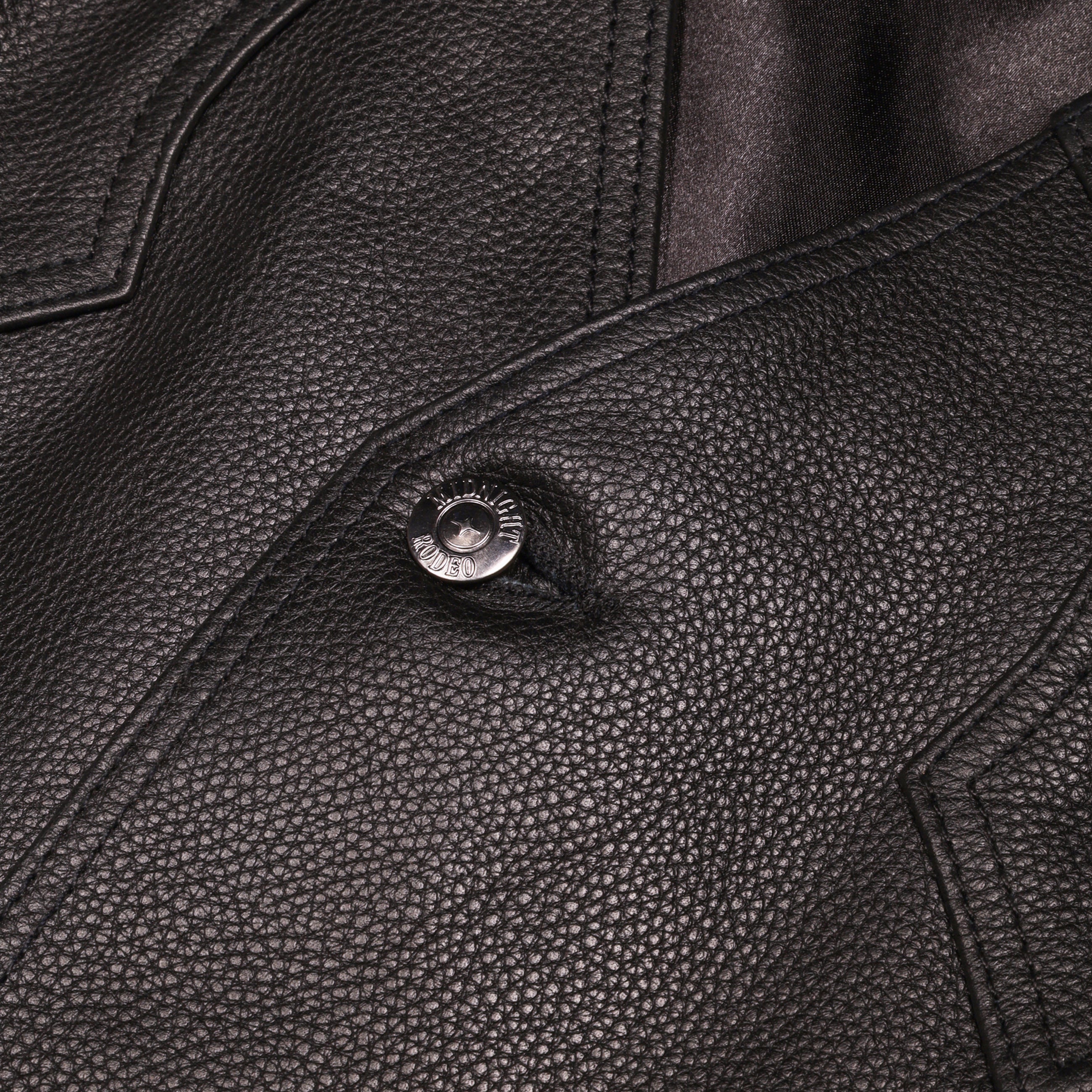 Midnight Rodeo Leather Vest Black