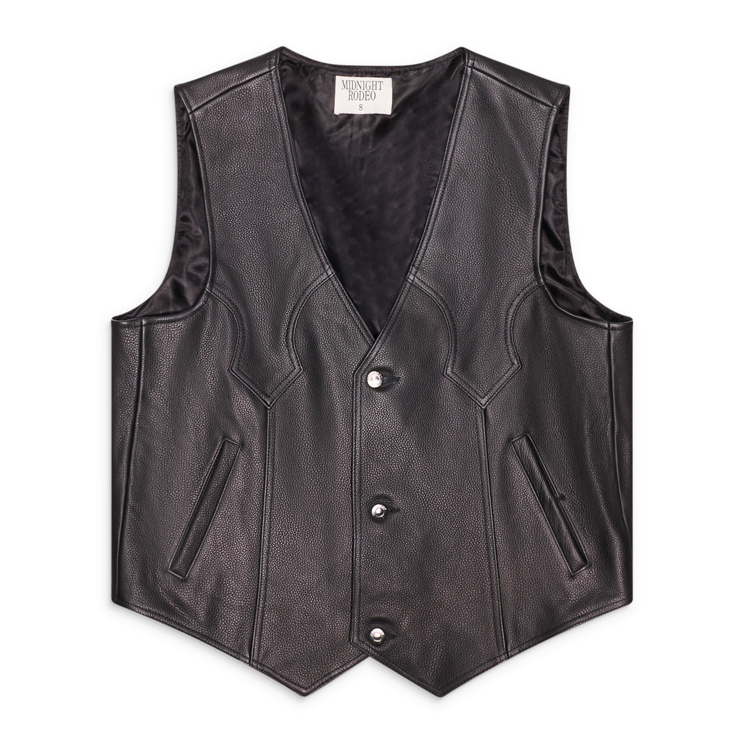 Midnight Rodeo Leather Vest Black