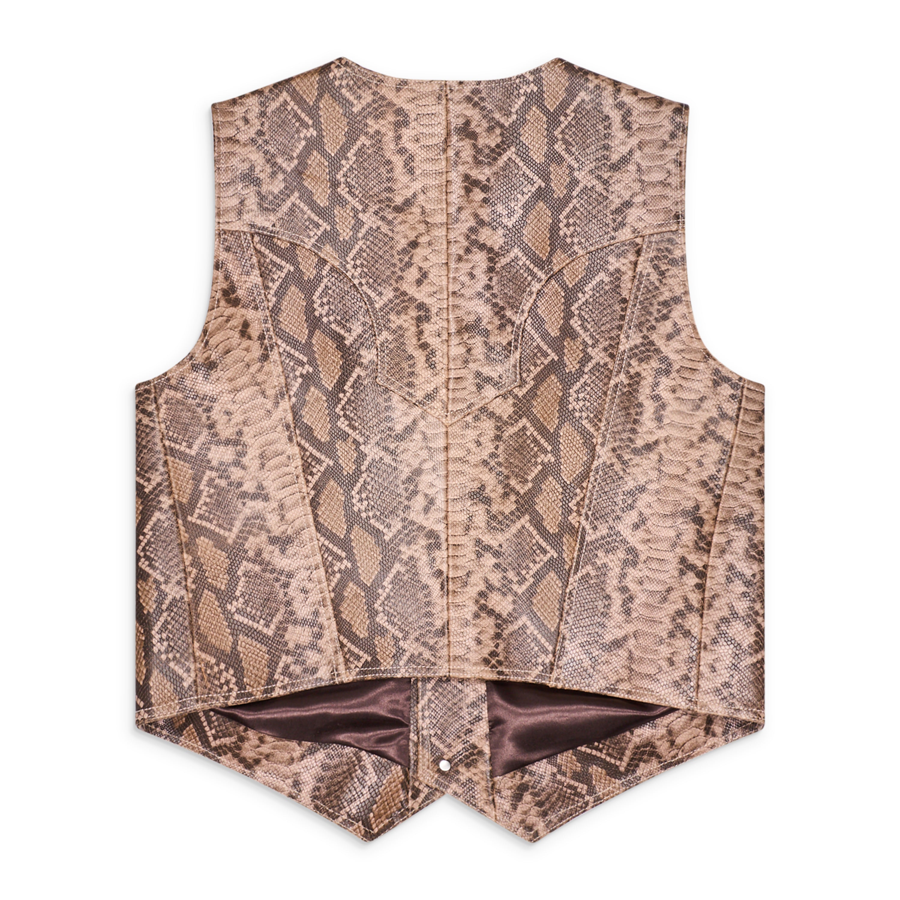 Midnight Rodeo Leather Vest Snakeskin – ESSXNYC