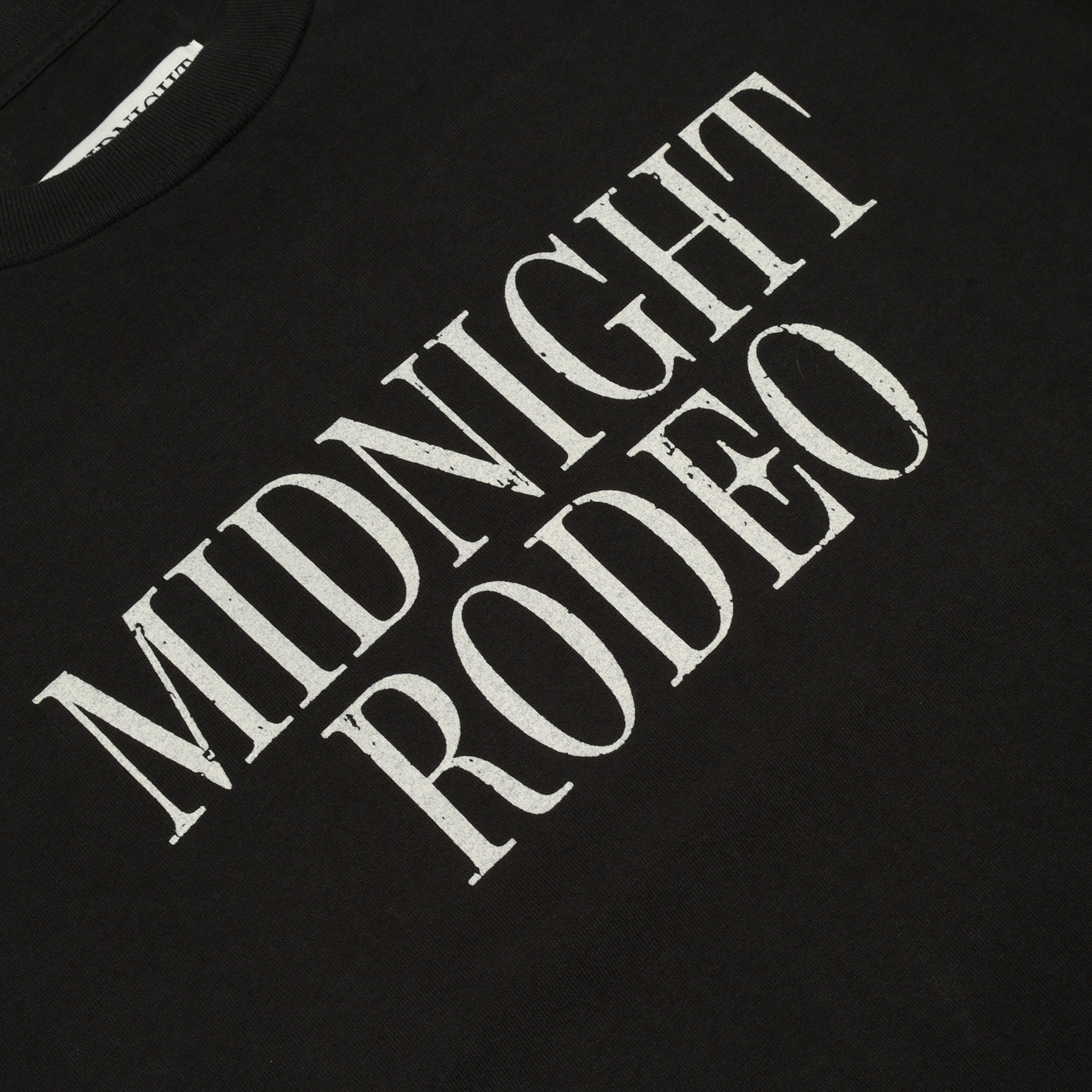 Midnight Rodeo Distressed Logo Tee Black