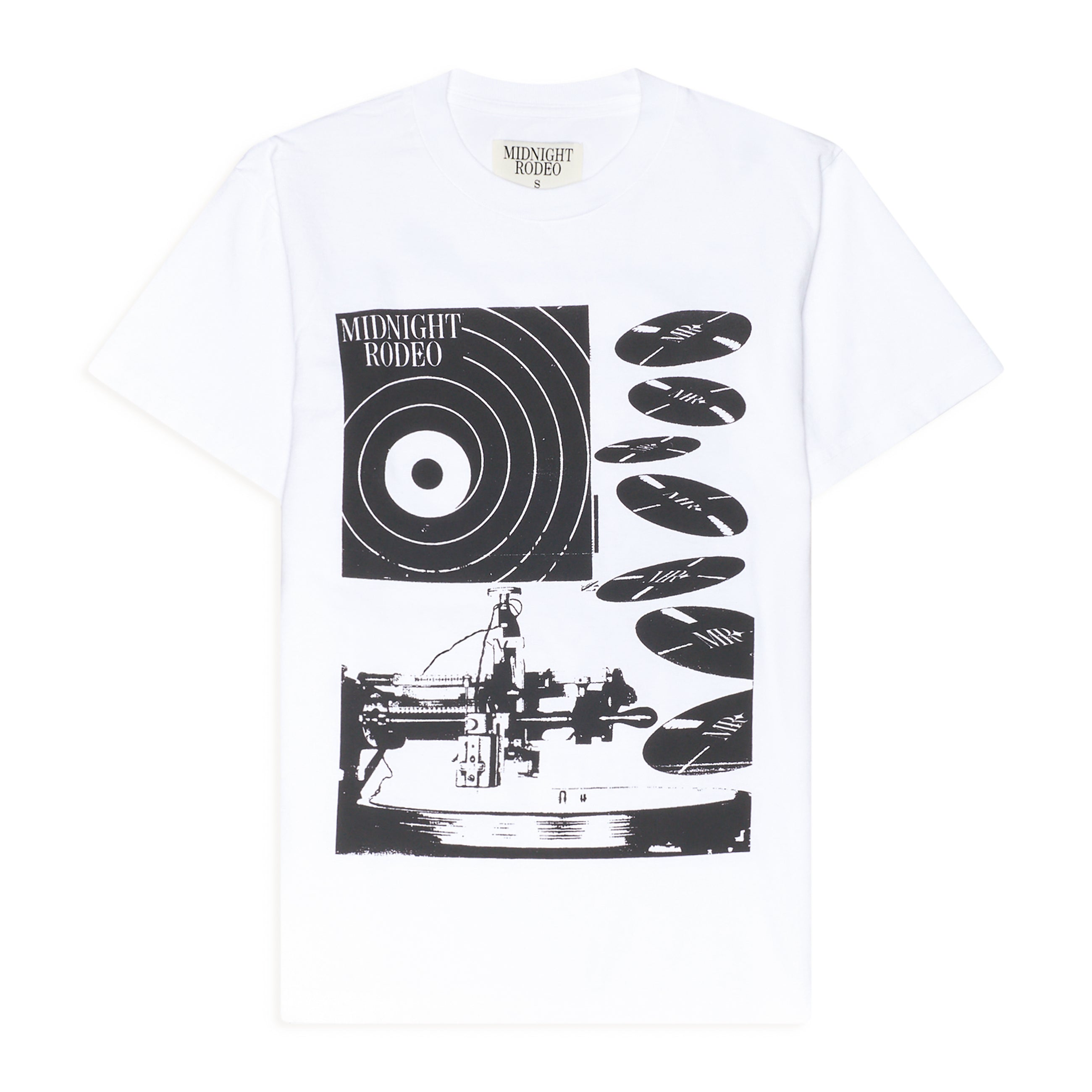 Midnight Rodeo Record Tee White