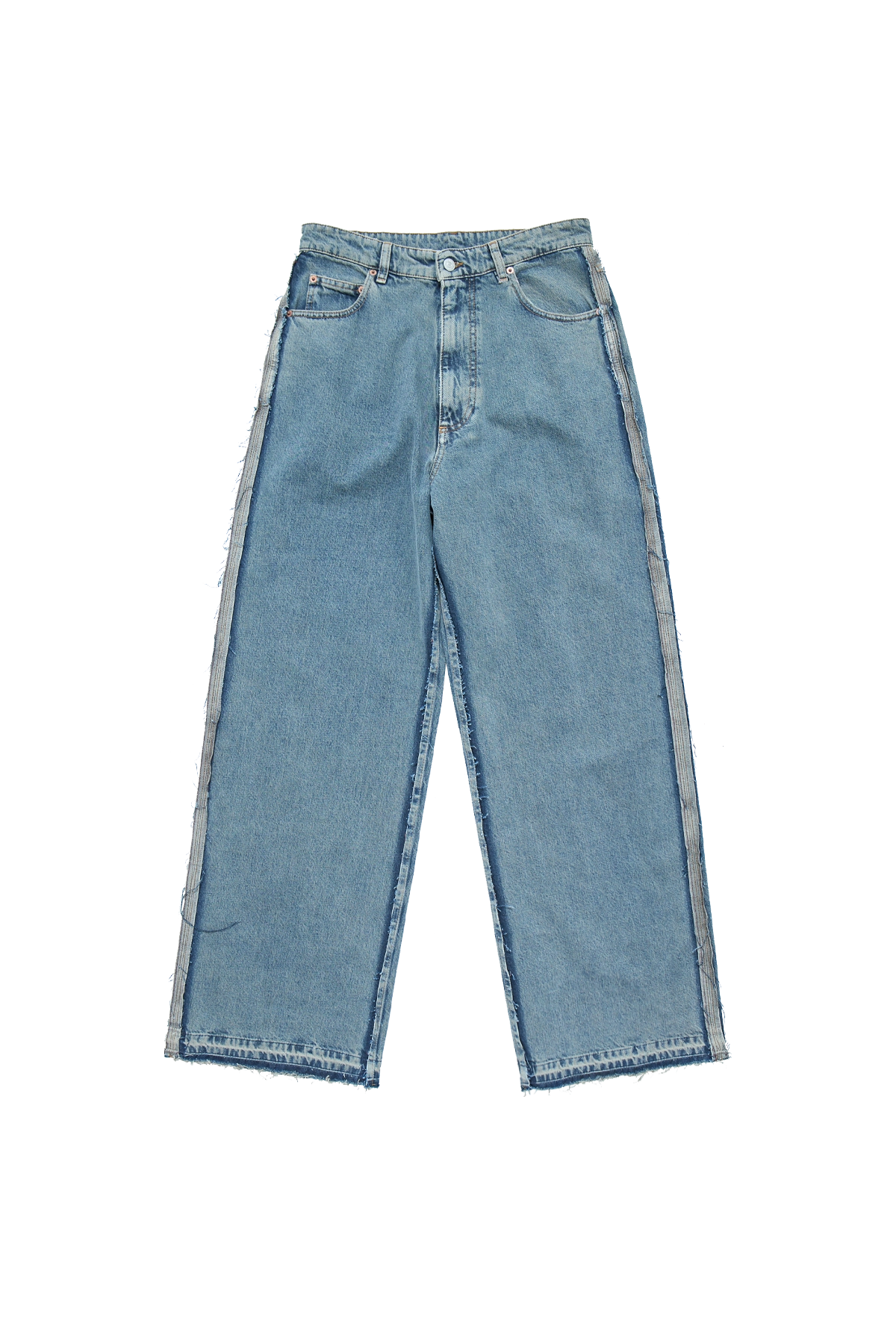 MM6 Frayed Grey Denim Light Grey