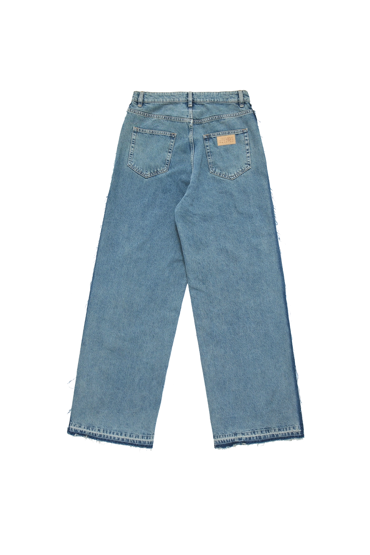 MM6 Frayed Grey Denim Light Grey Back