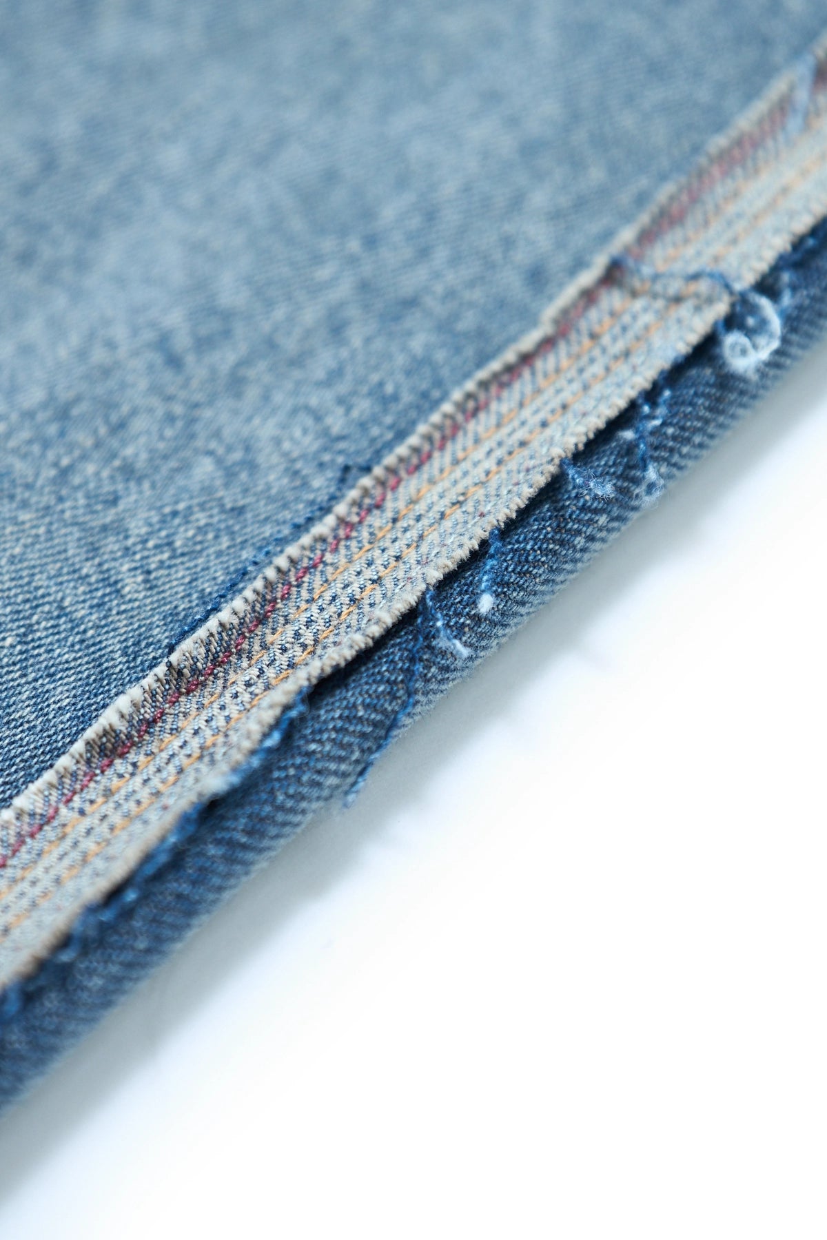 MM6 Frayed Grey Denim Light Grey Detail