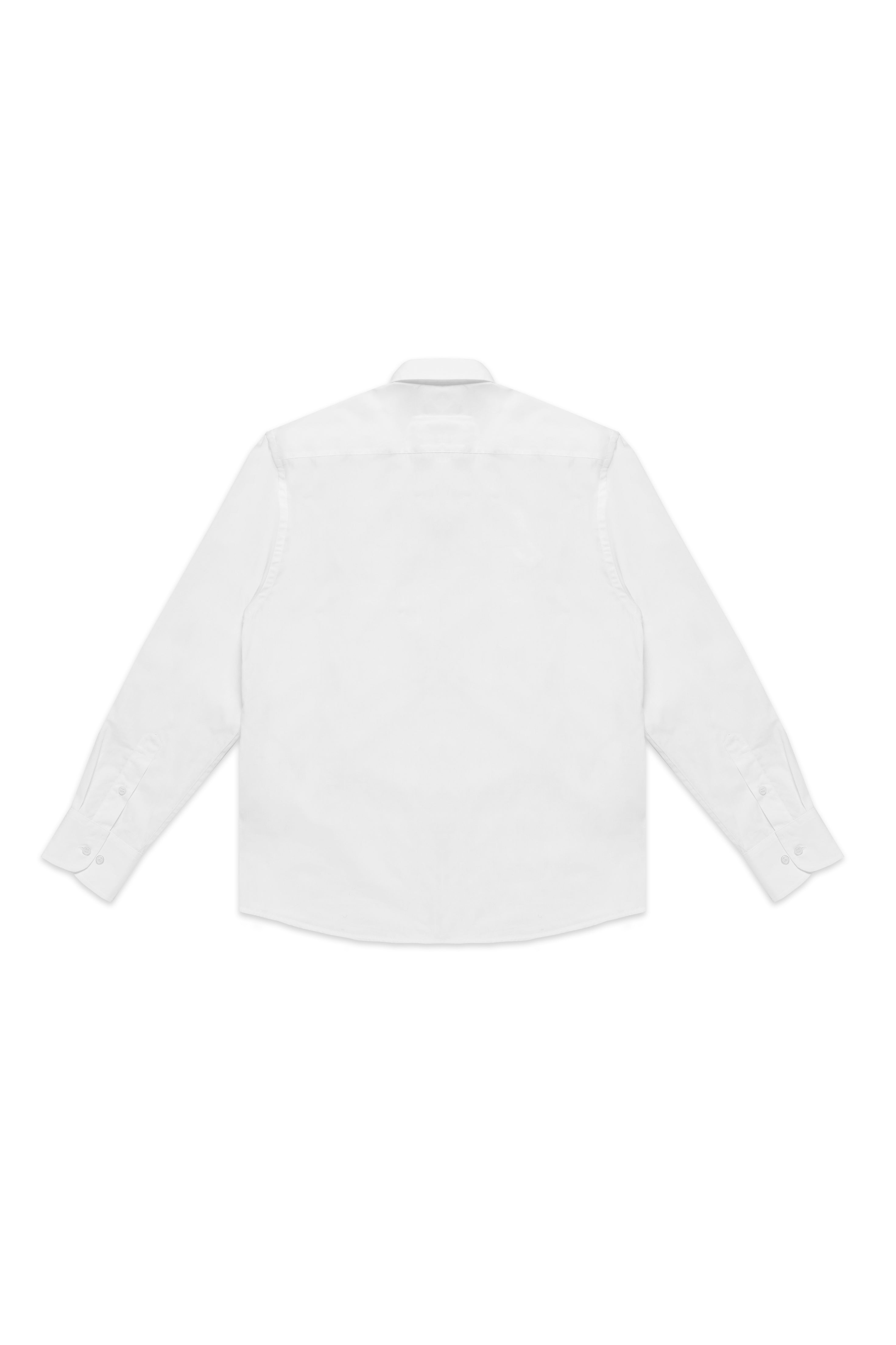 MM6 Maison Margiela Long Sleeve Poplin Shirt With Zip Detail On Collar White 9158