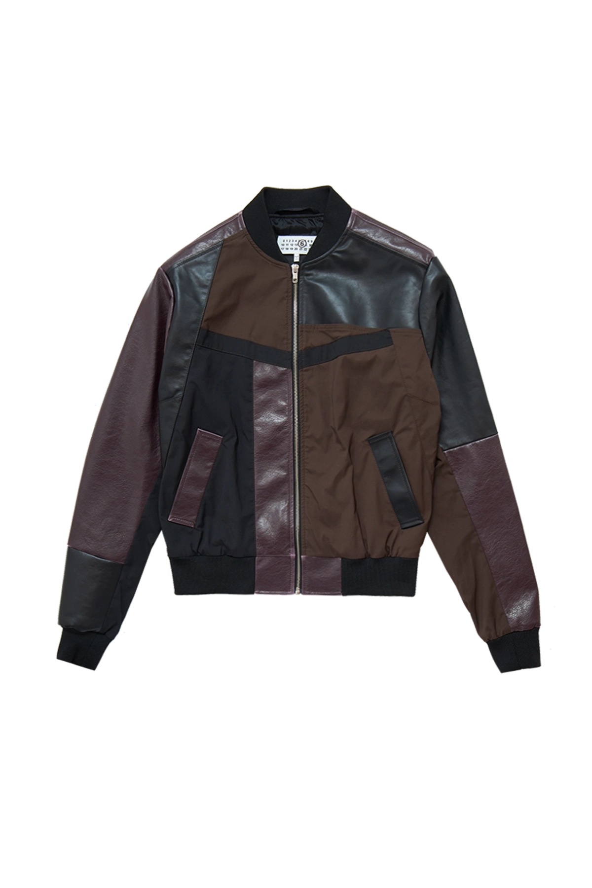 MM6 Maison Margiela Paneled Bomber Jacket Brown/Black/Burgundy